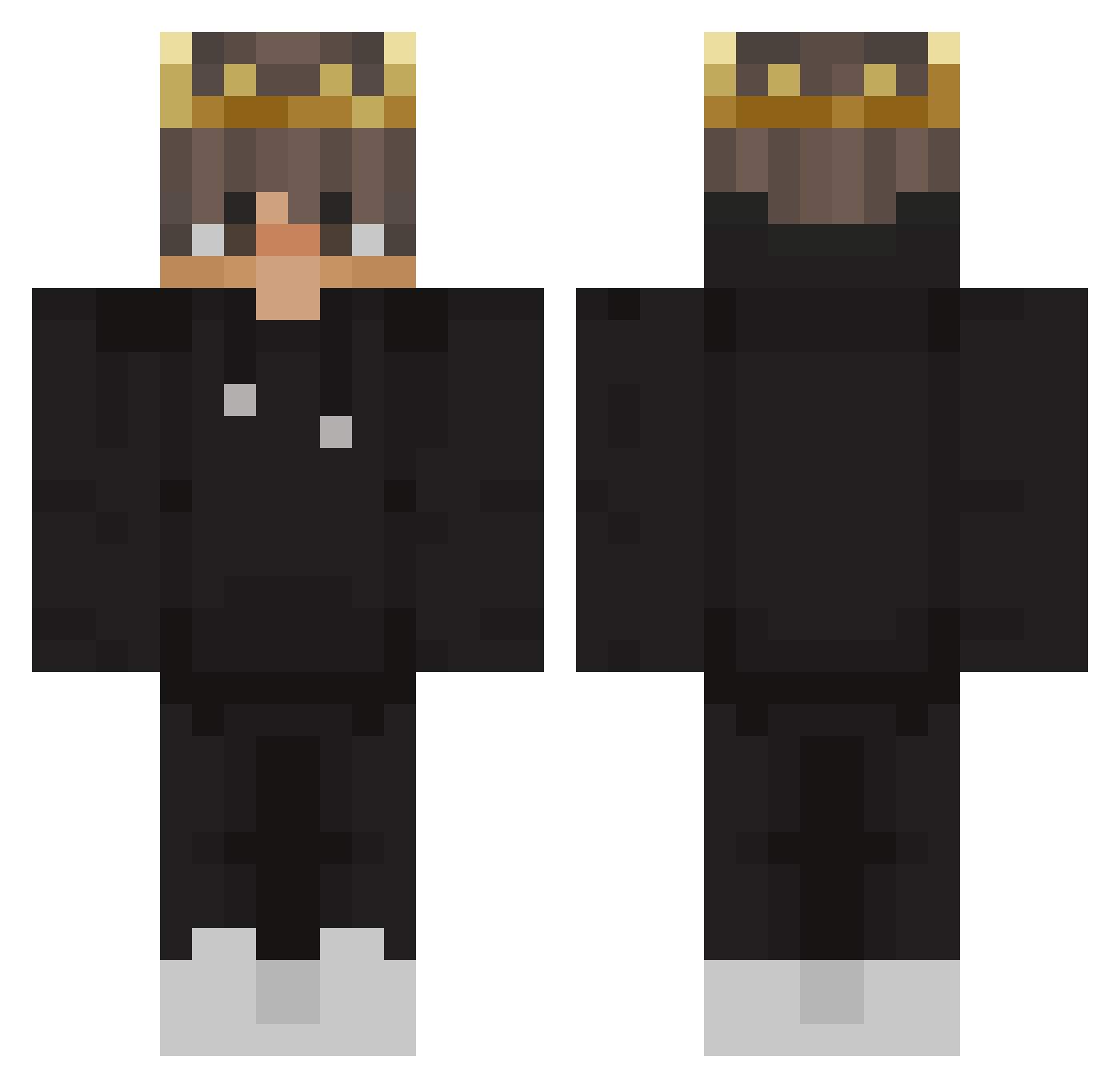 Svaesly Minecraft skin, front and back view