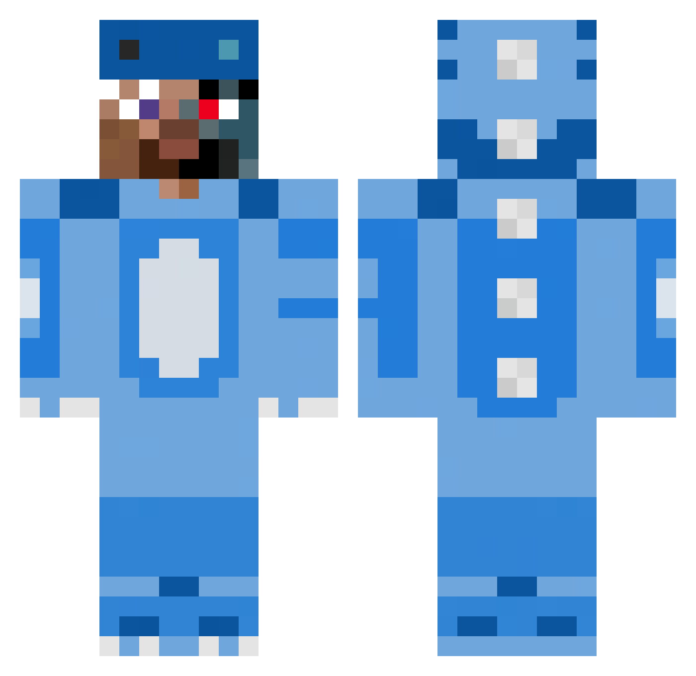 SrManiacz Minecraft skin, front and back view