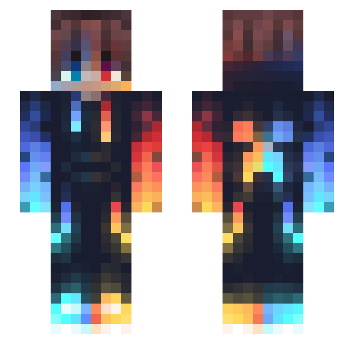 shironikson Minecraft skin, front and back view