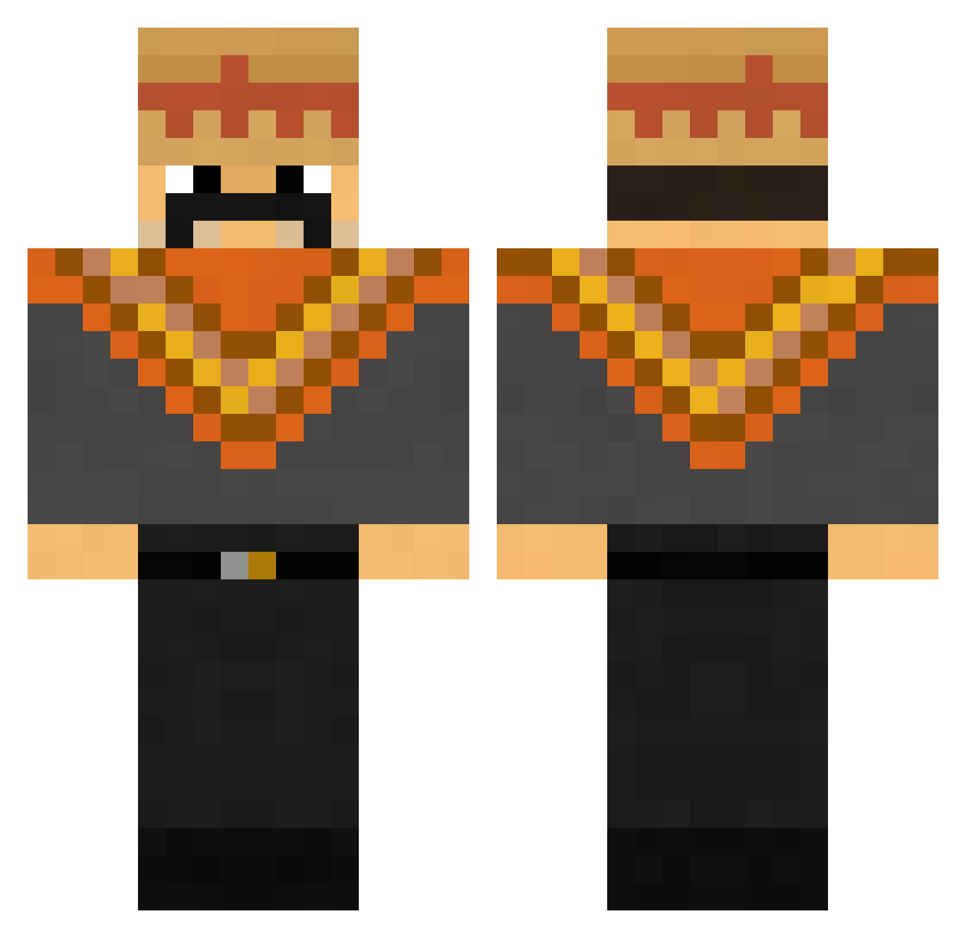 gf3z Minecraft skin, front and back view