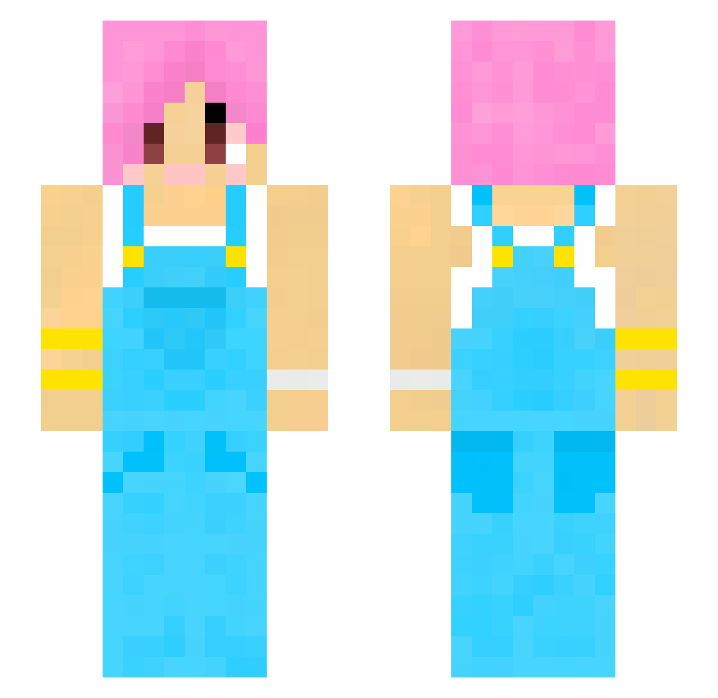 unpoachedeggs Minecraft skin, front and back view