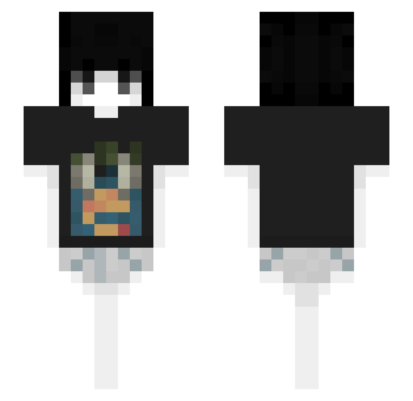 wzuter Minecraft skin, front and back view
