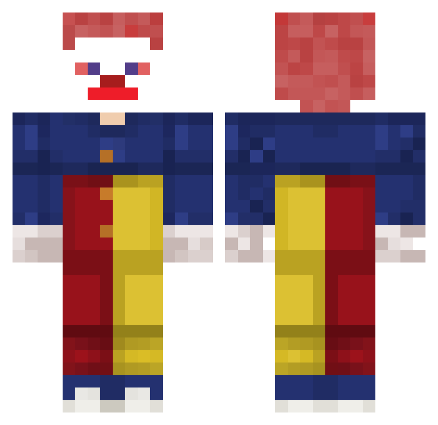 Newnys Minecraft skin, front and back view
