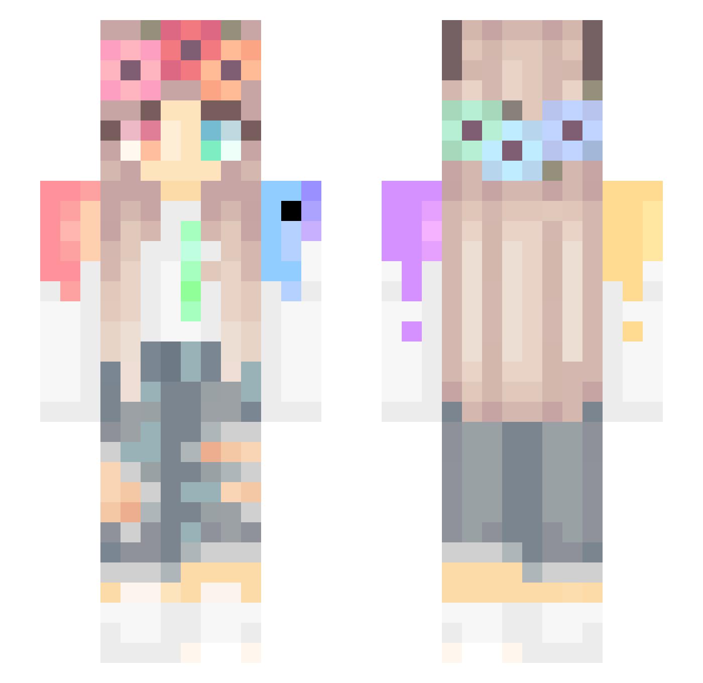 SpectrumYTUBE Minecraft skin, front and back view