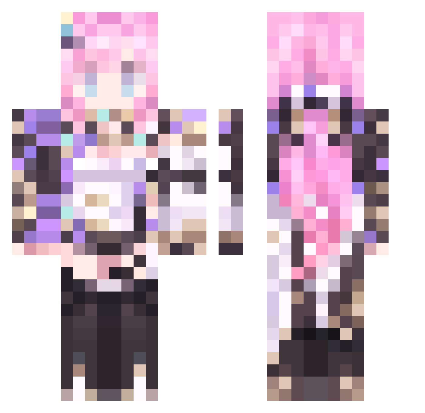 Trissis Minecraft skin, front and back view