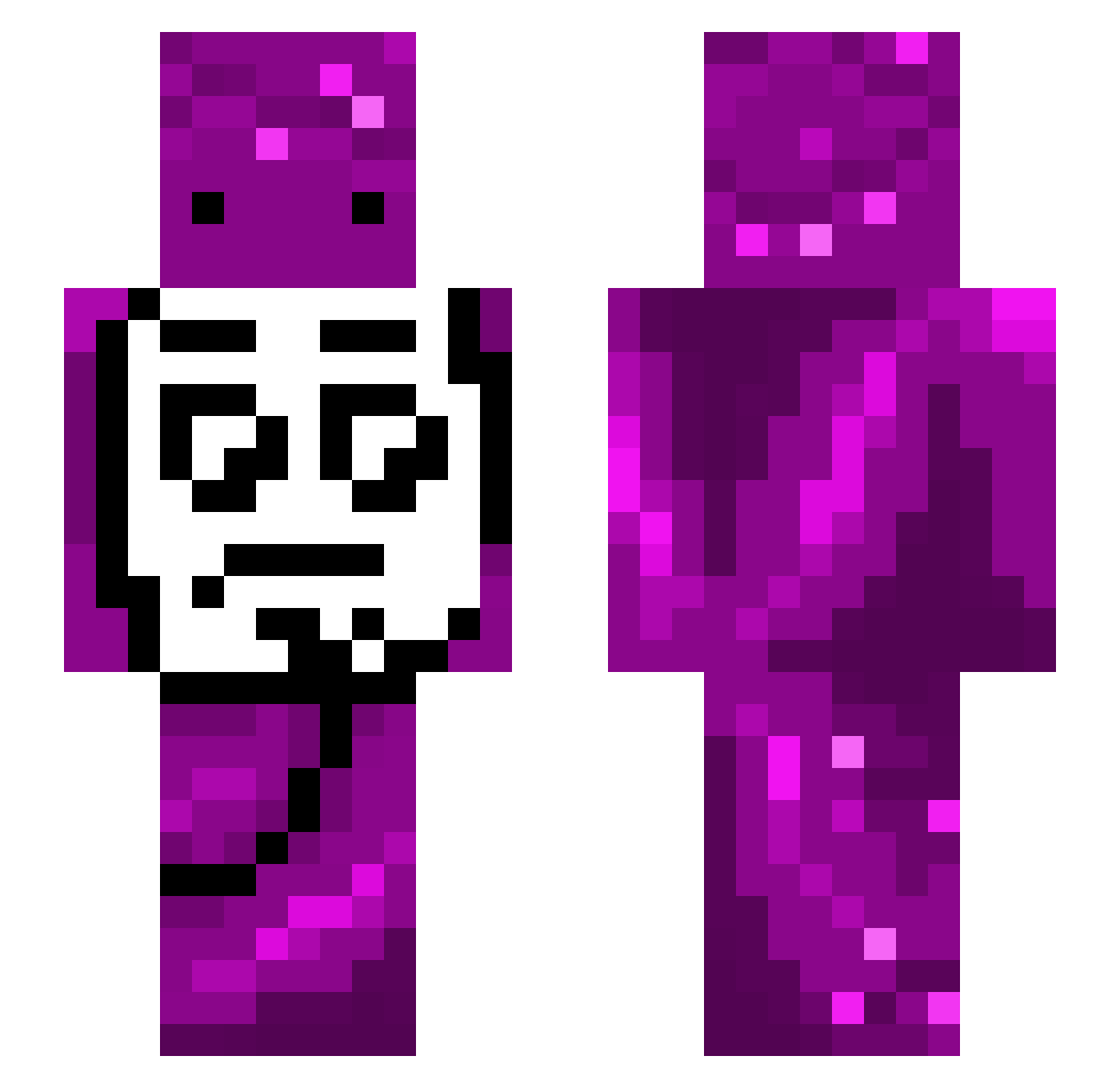 Q_W_A_Z_E Minecraft skin, front and back view