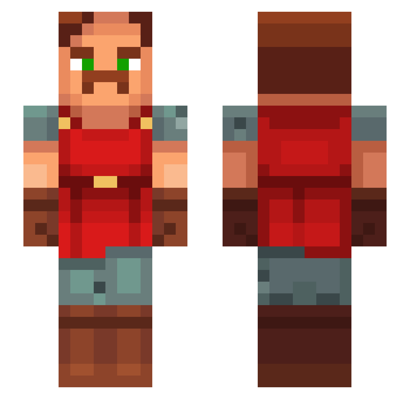 SpeedyWithS Minecraft skin, front and back view
