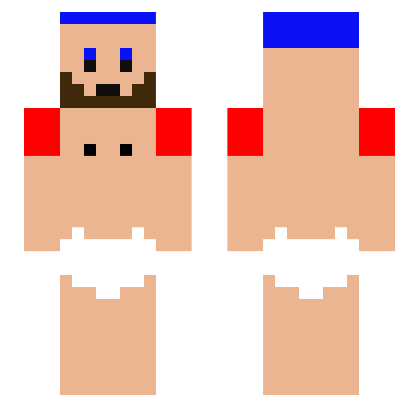 IFaaacu Minecraft skin, front and back view