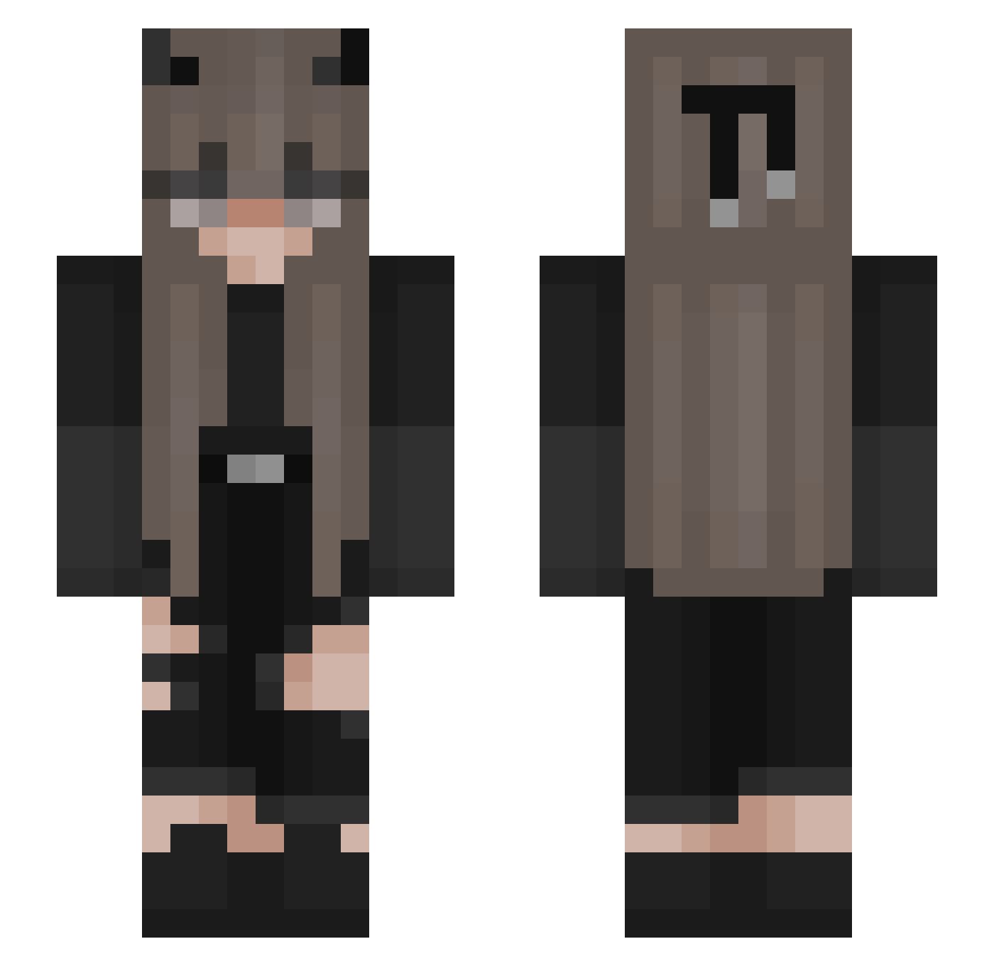 HowToKaro Minecraft skin, front and back view