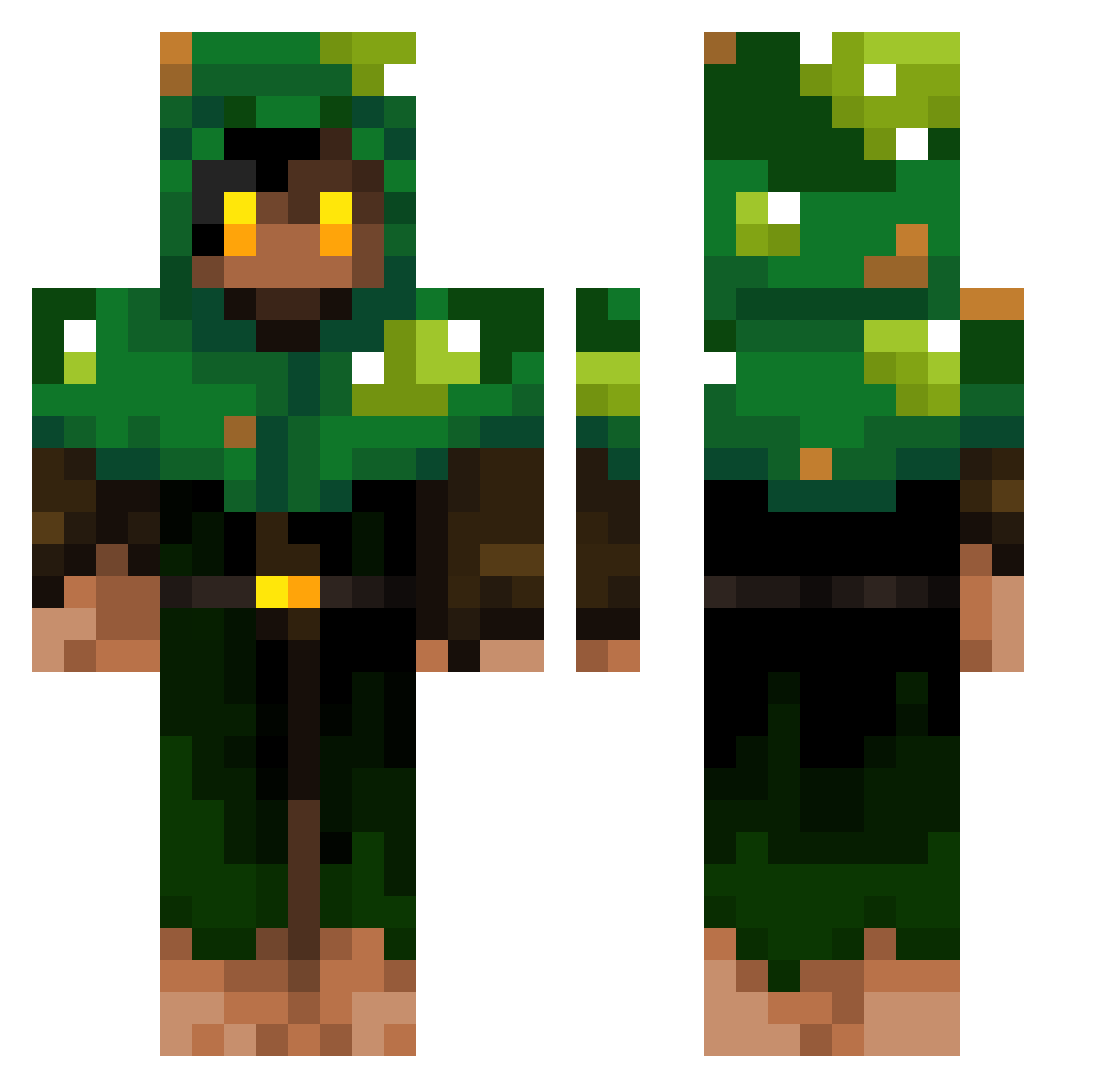 BomLuo Minecraft skin, front and back view