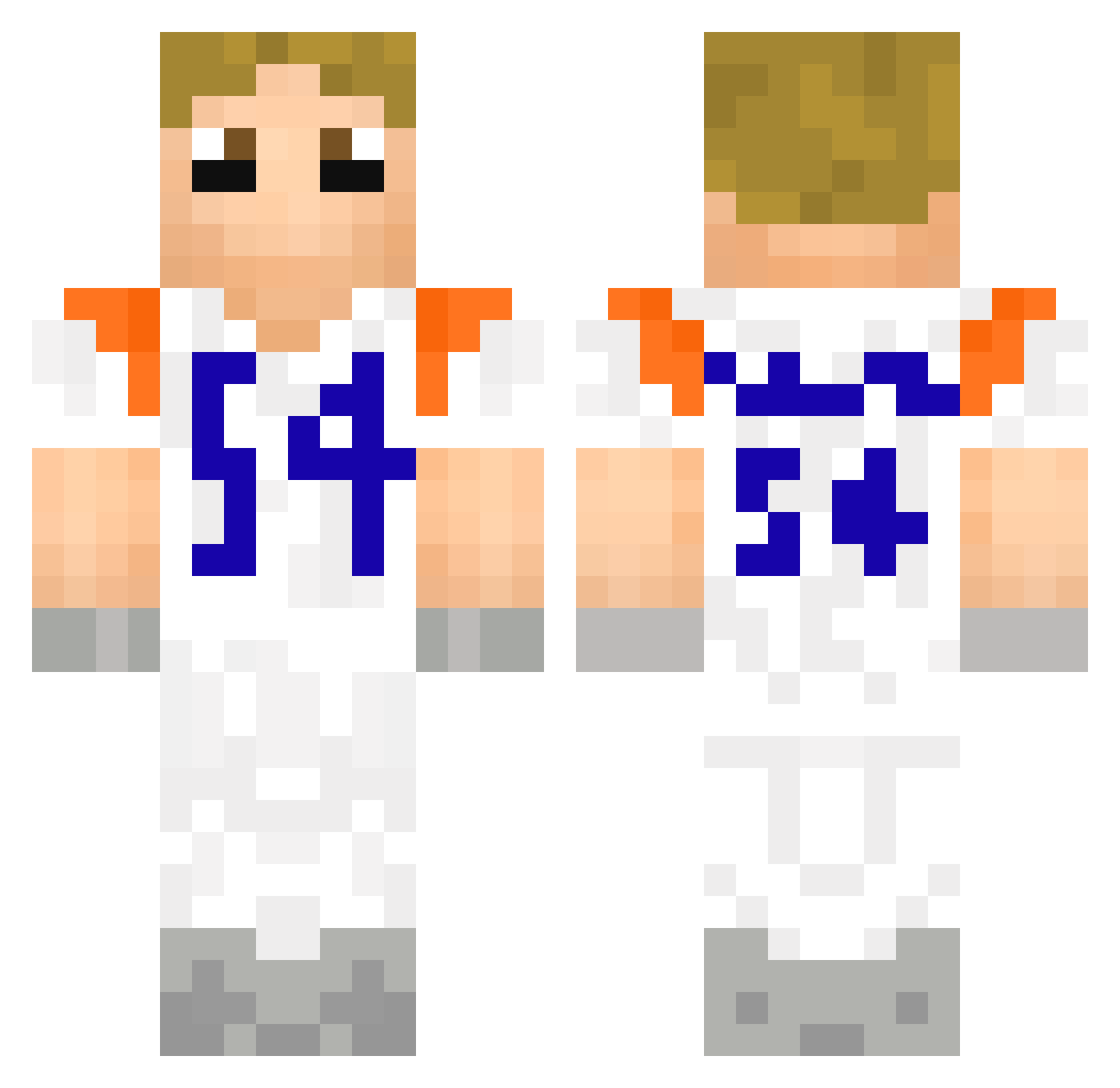 Bousce Minecraft skin, front and back view