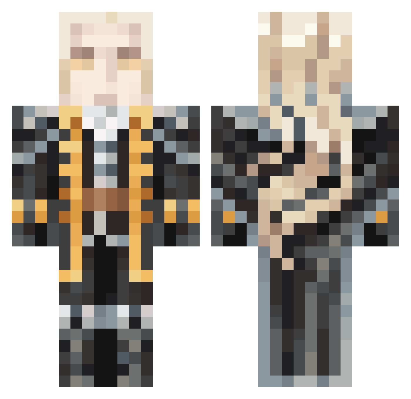 savler1 Minecraft skin, front and back view