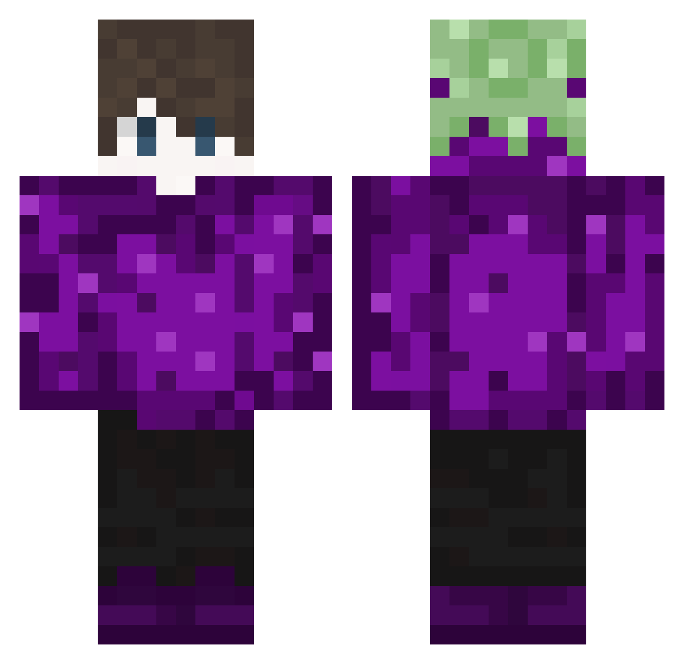 BasicFedoraGuy Minecraft skin, front and back view