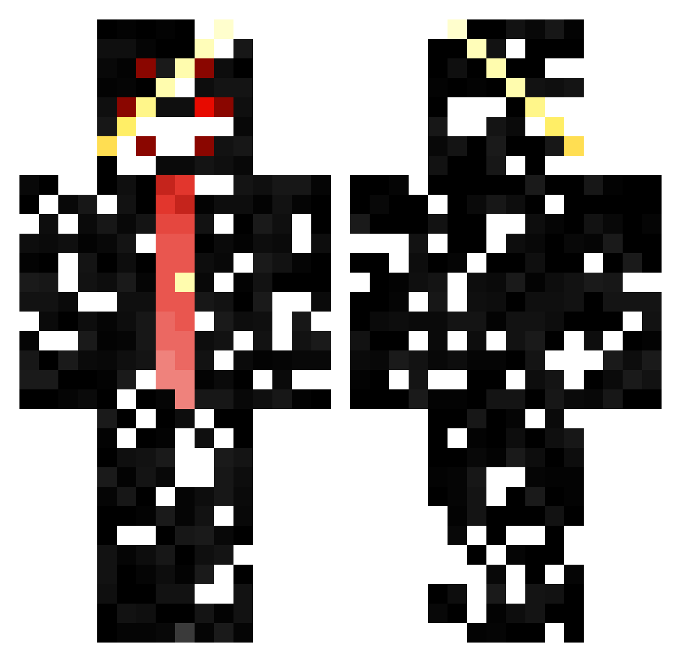 Treehouse_ Minecraft skin, front and back view