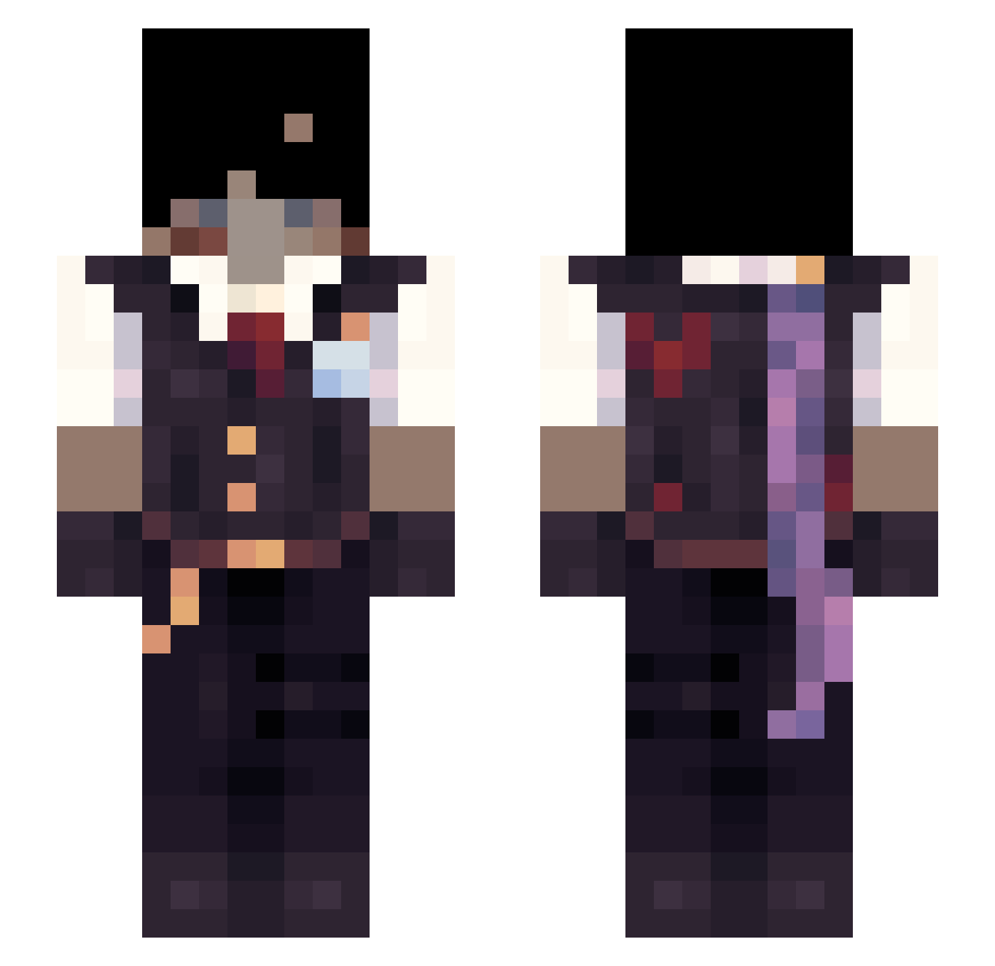 Oeacn Minecraft skin, front and back view