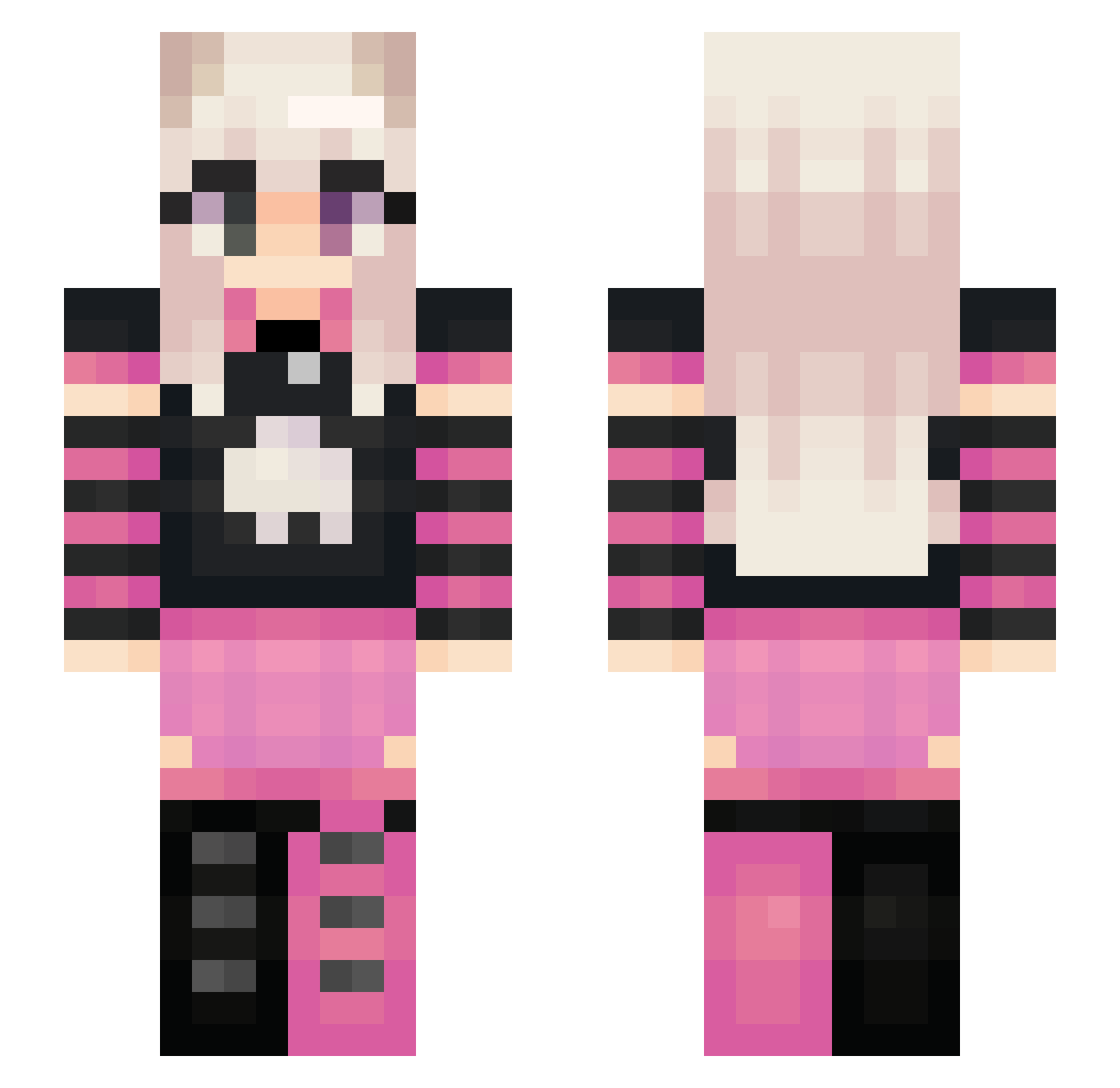 yableh Minecraft skin, front and back view