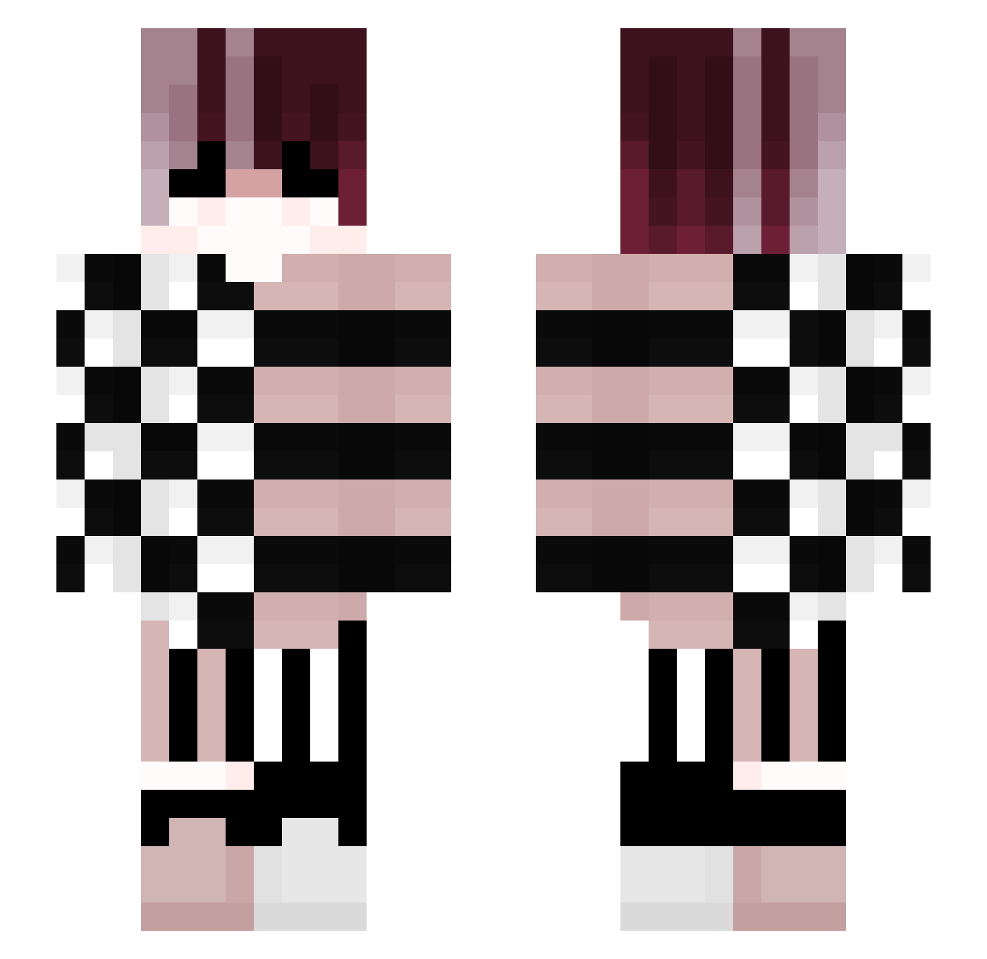 Rnelius Minecraft skin, front and back view