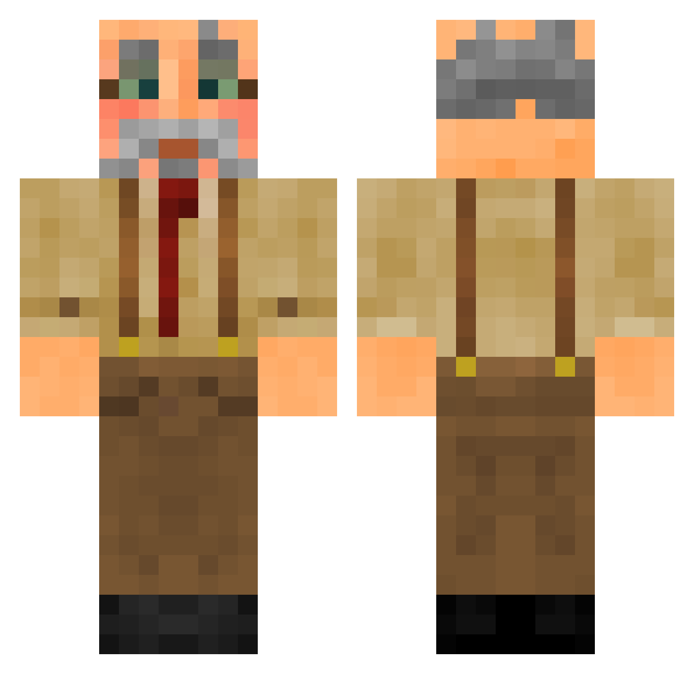 PeterNewman Minecraft skin, front and back view