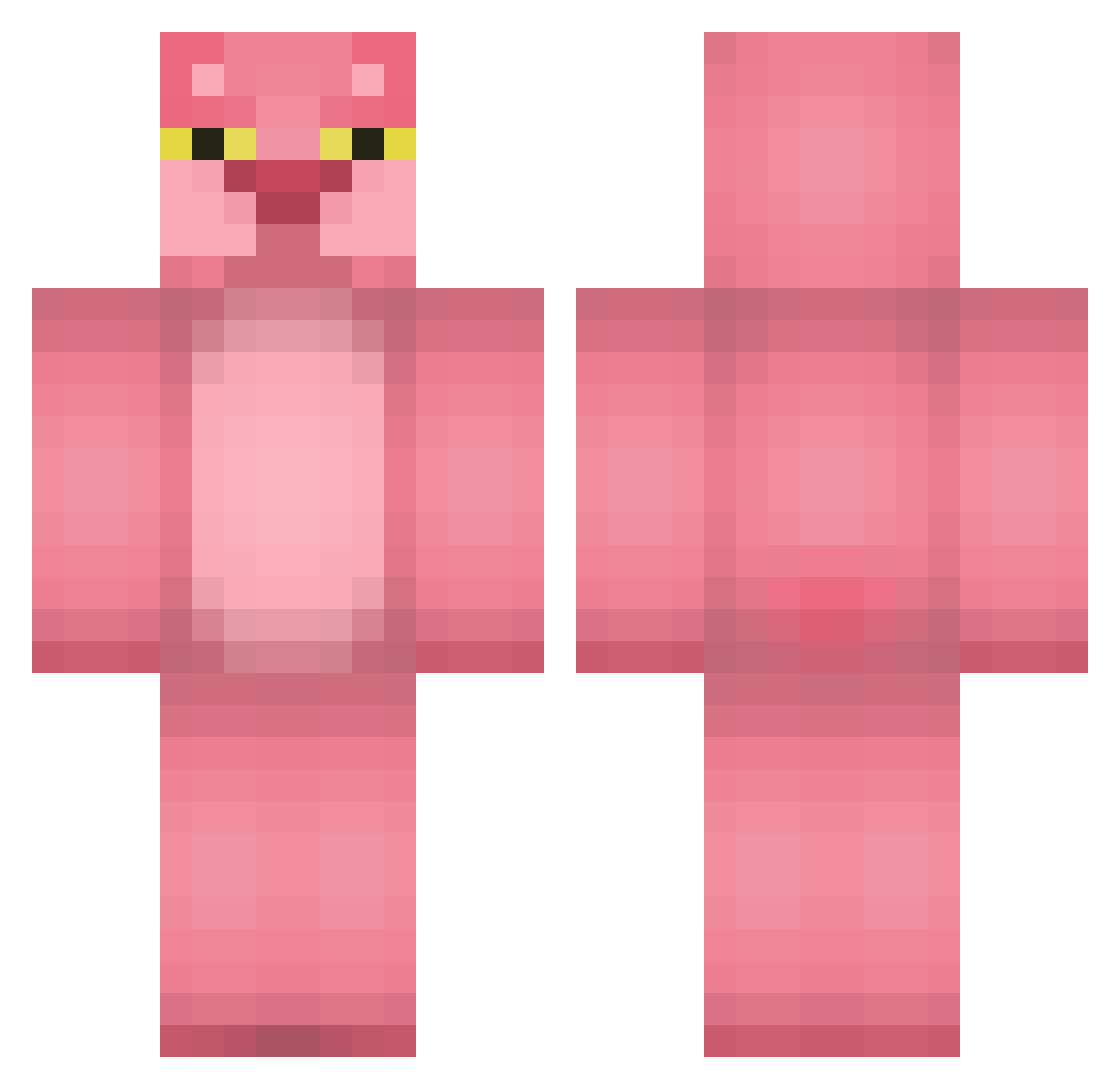Guamacado Minecraft skin, front and back view