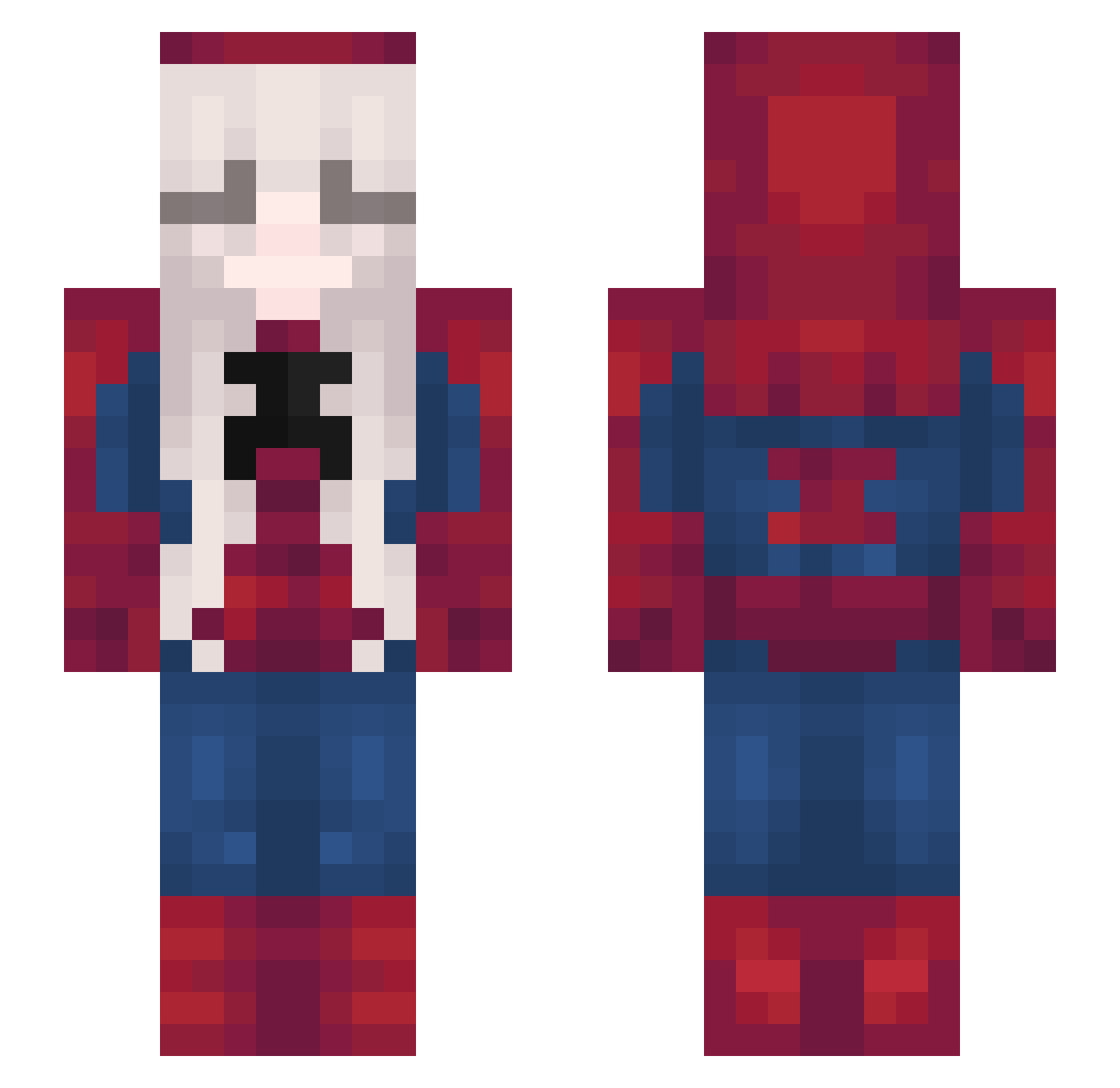 TheOneAimbot Minecraft skin, front and back view