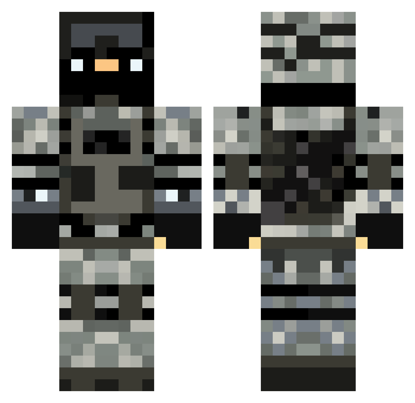 YUFENG1 Minecraft skin, front and back view