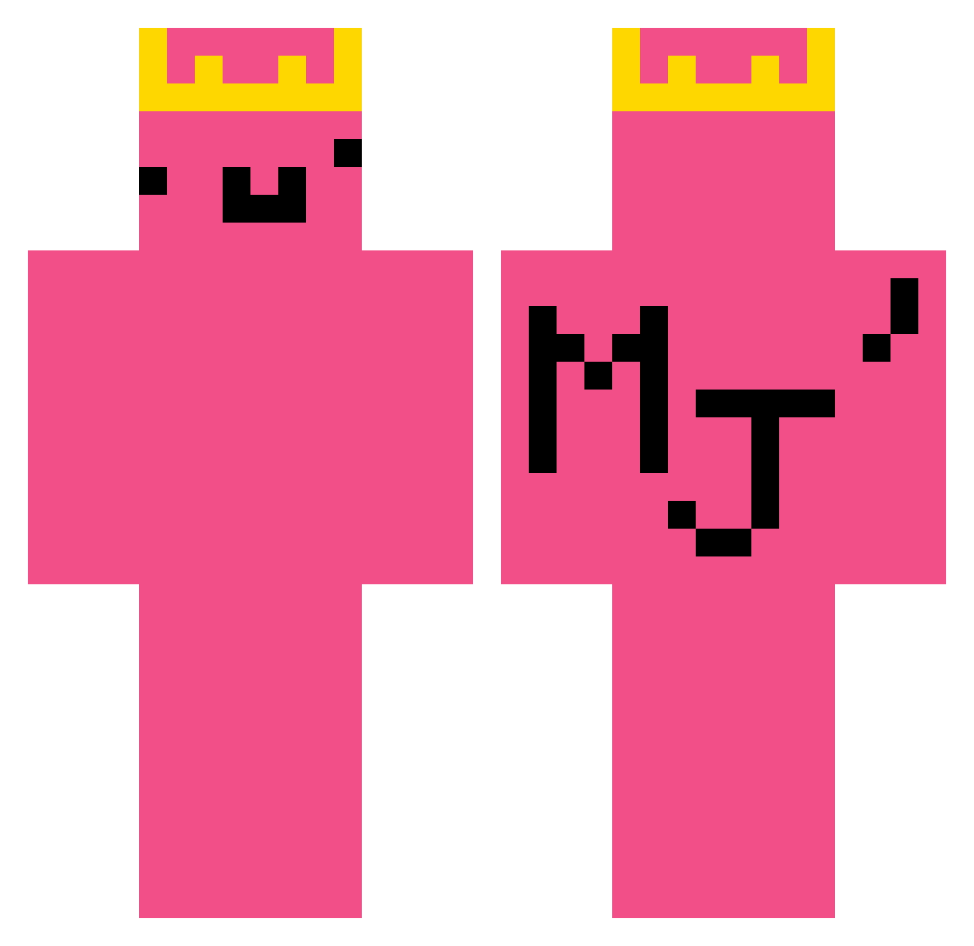 TBNT16 Minecraft skin, front and back view