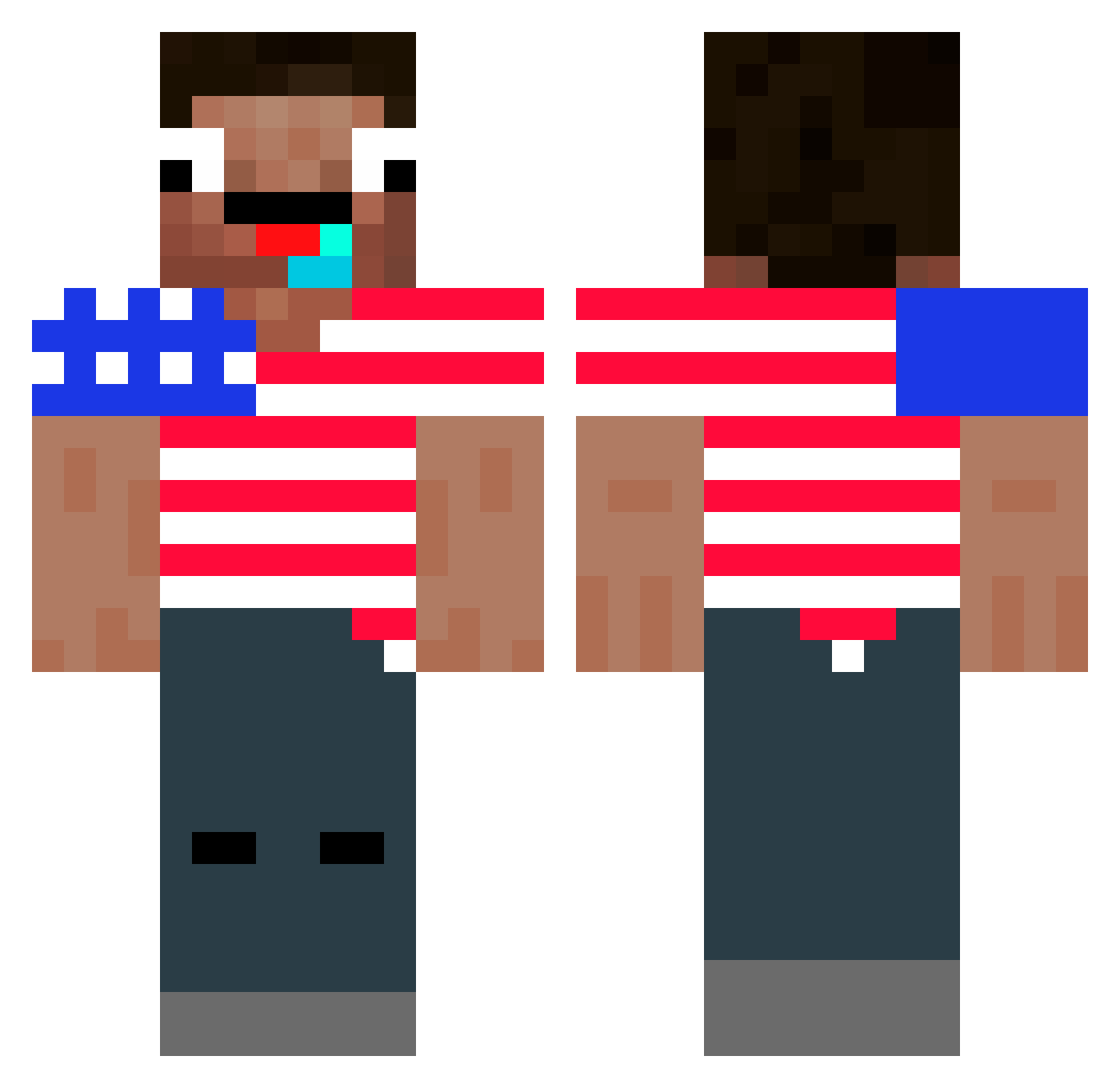 Prestoonb Minecraft skin, front and back view