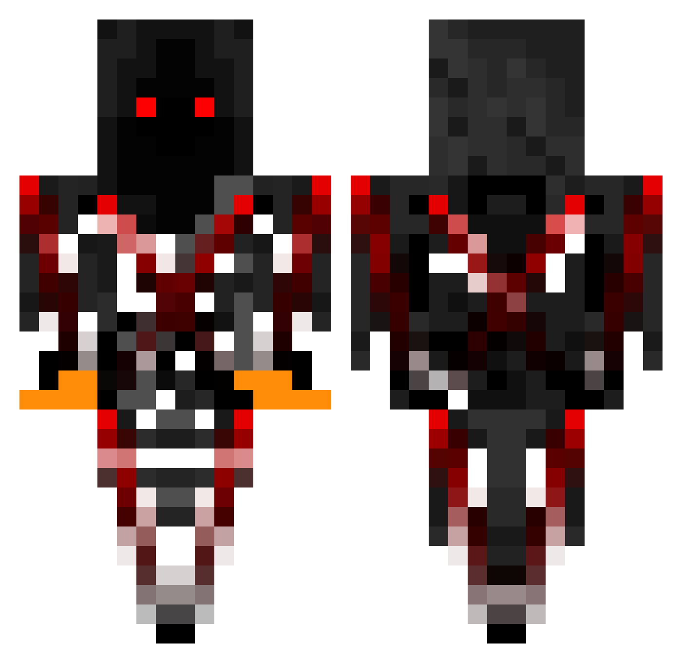 Siemens Minecraft skin, front and back view