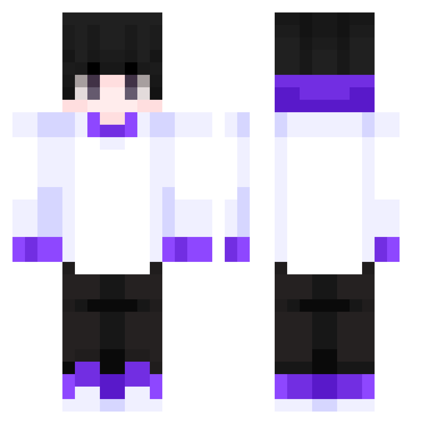 Steroine Minecraft skin, front and back view