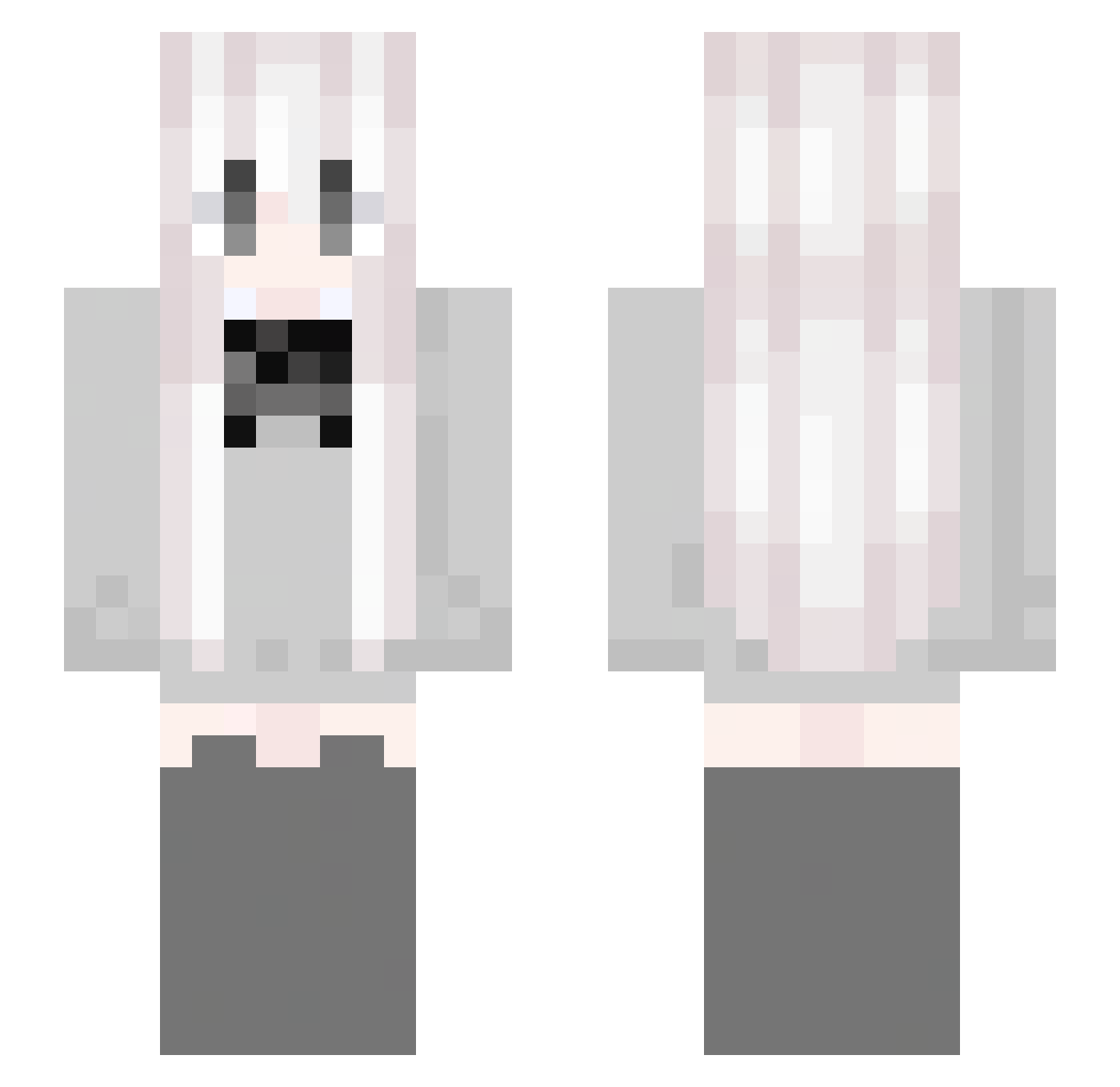 Eggximithy Minecraft skin, front and back view