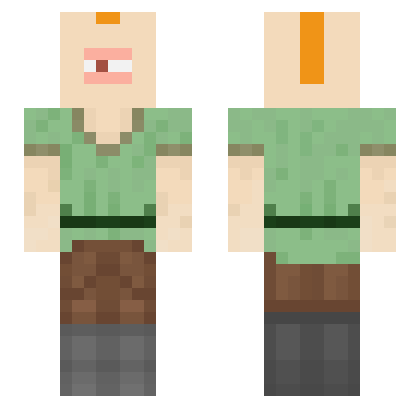 rakvoz Minecraft skin, front and back view