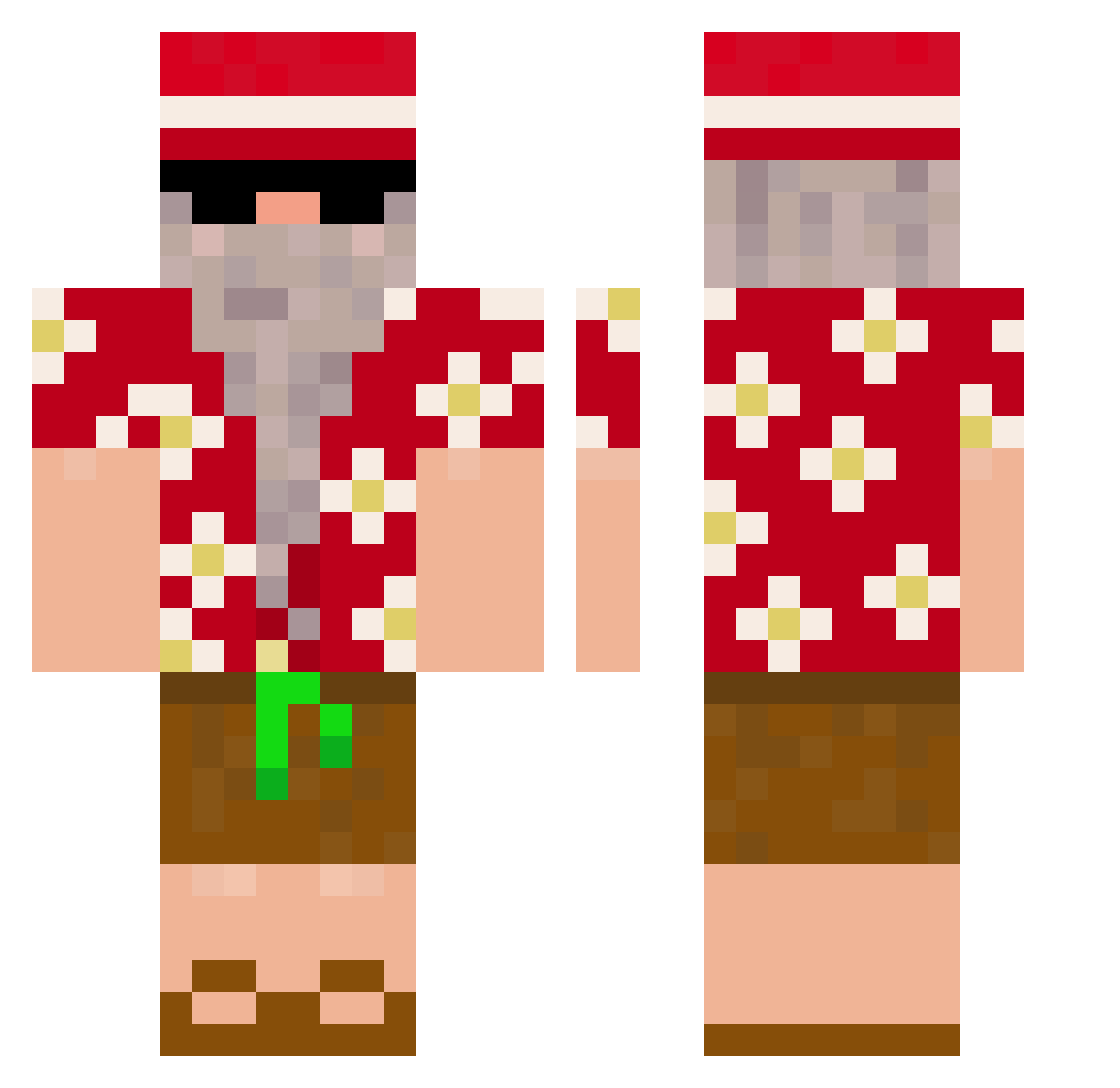 Treeston69 Minecraft skin, front and back view