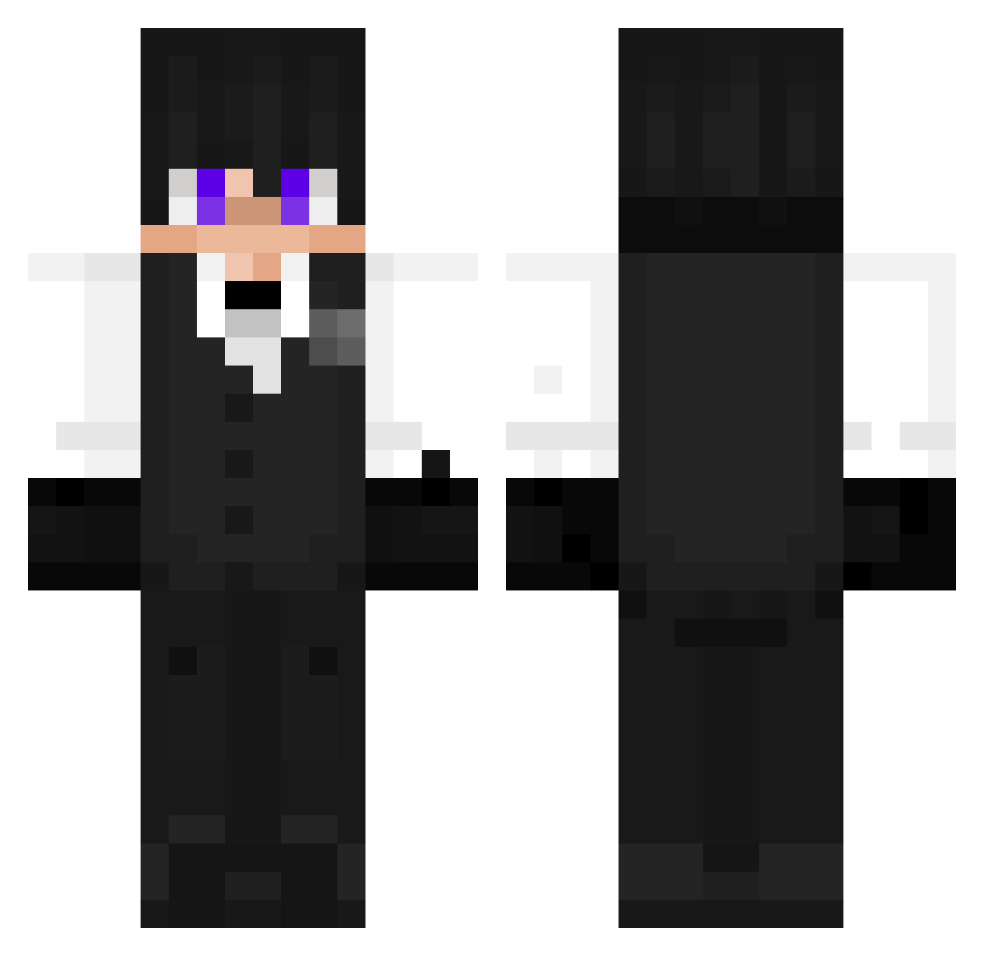 Yamnacy Minecraft skin, front and back view