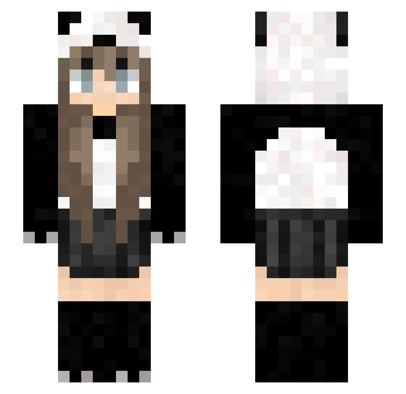 Florrie Minecraft skin, front and back view