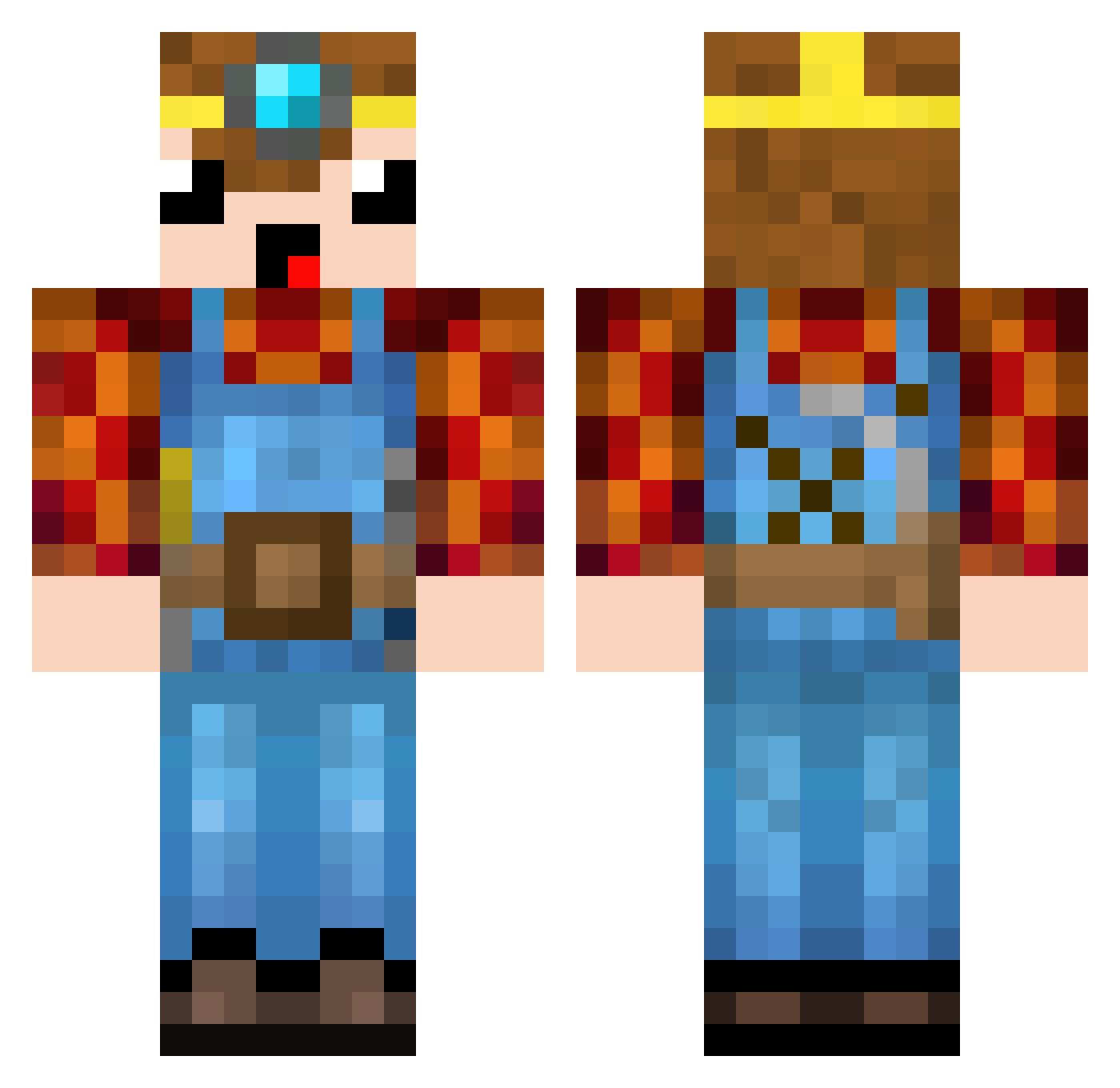 _Metrox Minecraft skin, front and back view