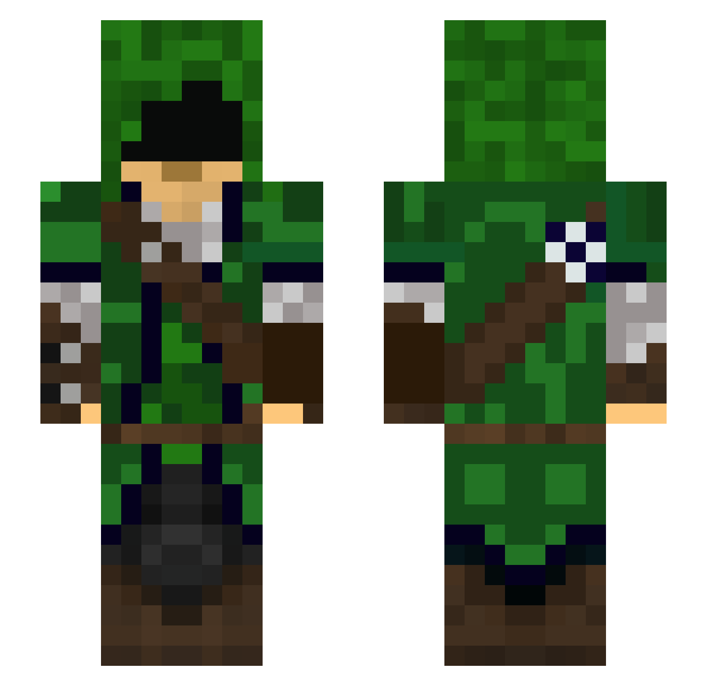 Pungee Minecraft skin, front and back view
