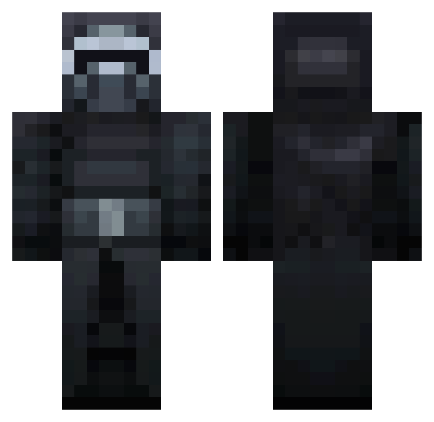 Fuhucte Minecraft skin, front and back view
