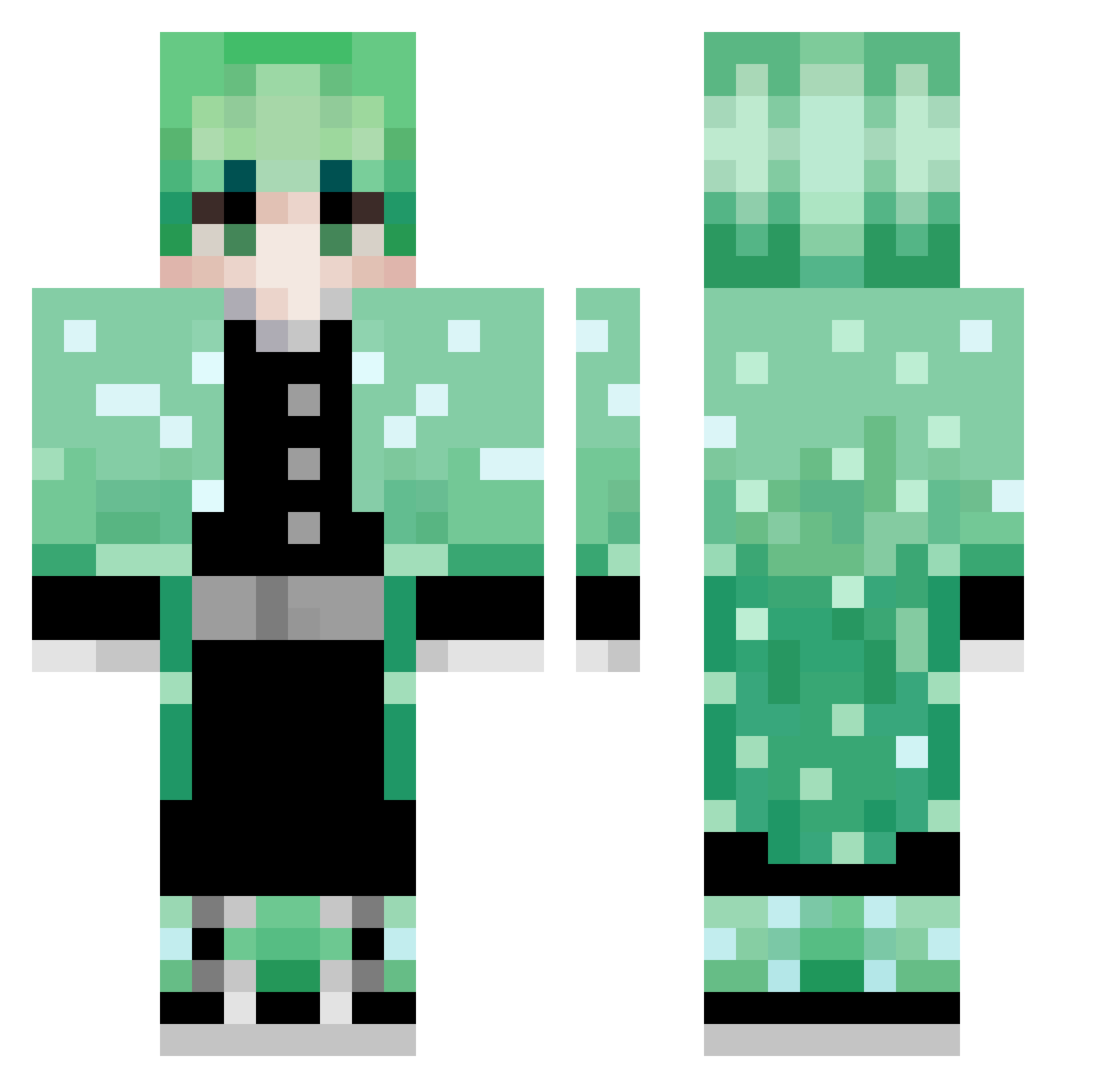 UnTalUlri Minecraft skin, front and back view