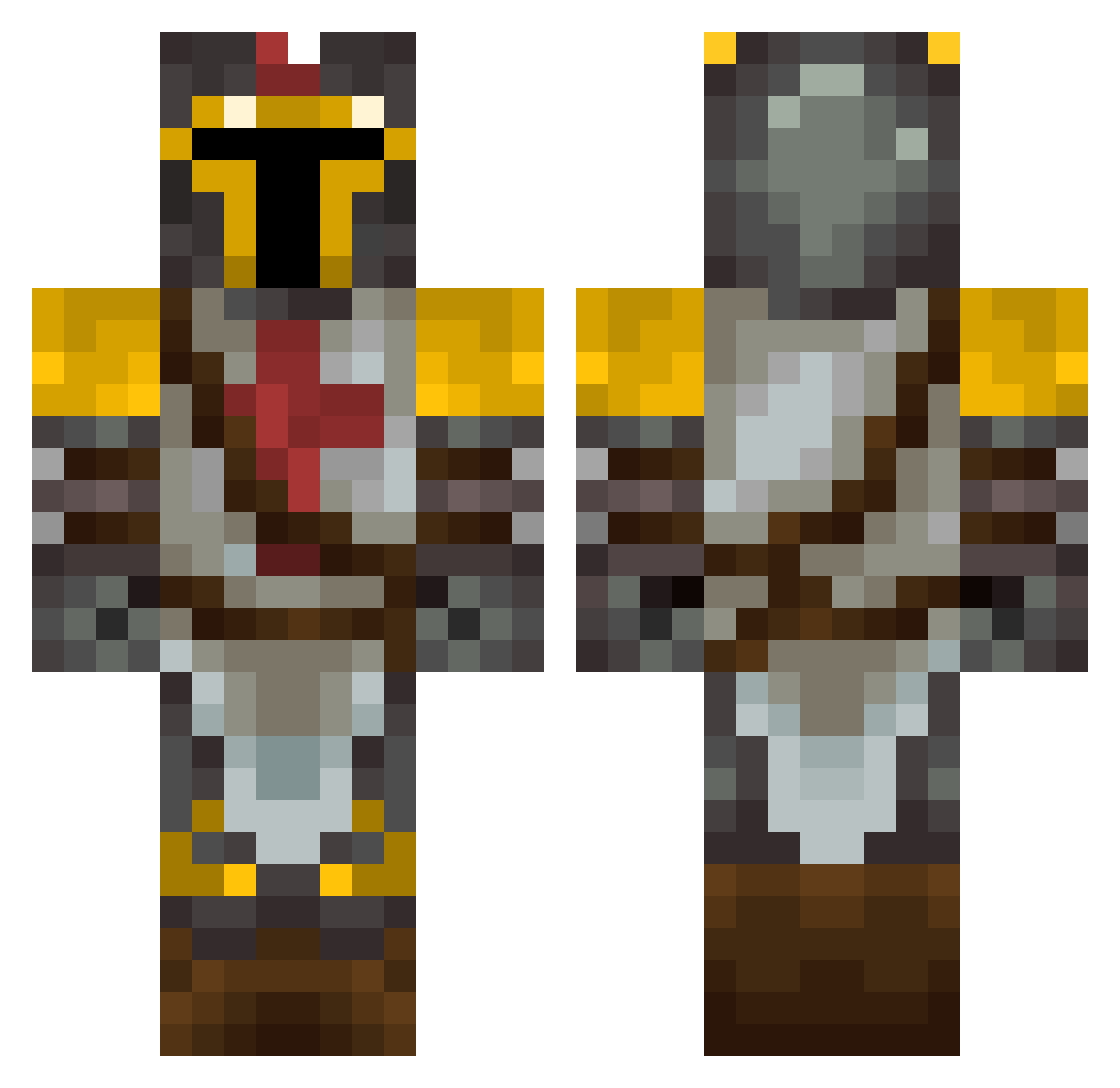 Sir_Blocksworth Minecraft skin, front and back view