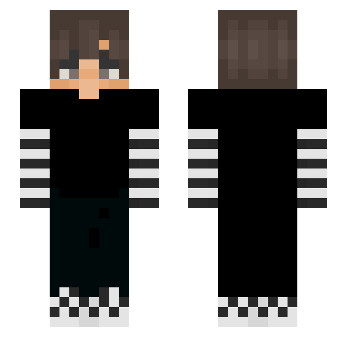 Emwas Minecraft skin, front and back view