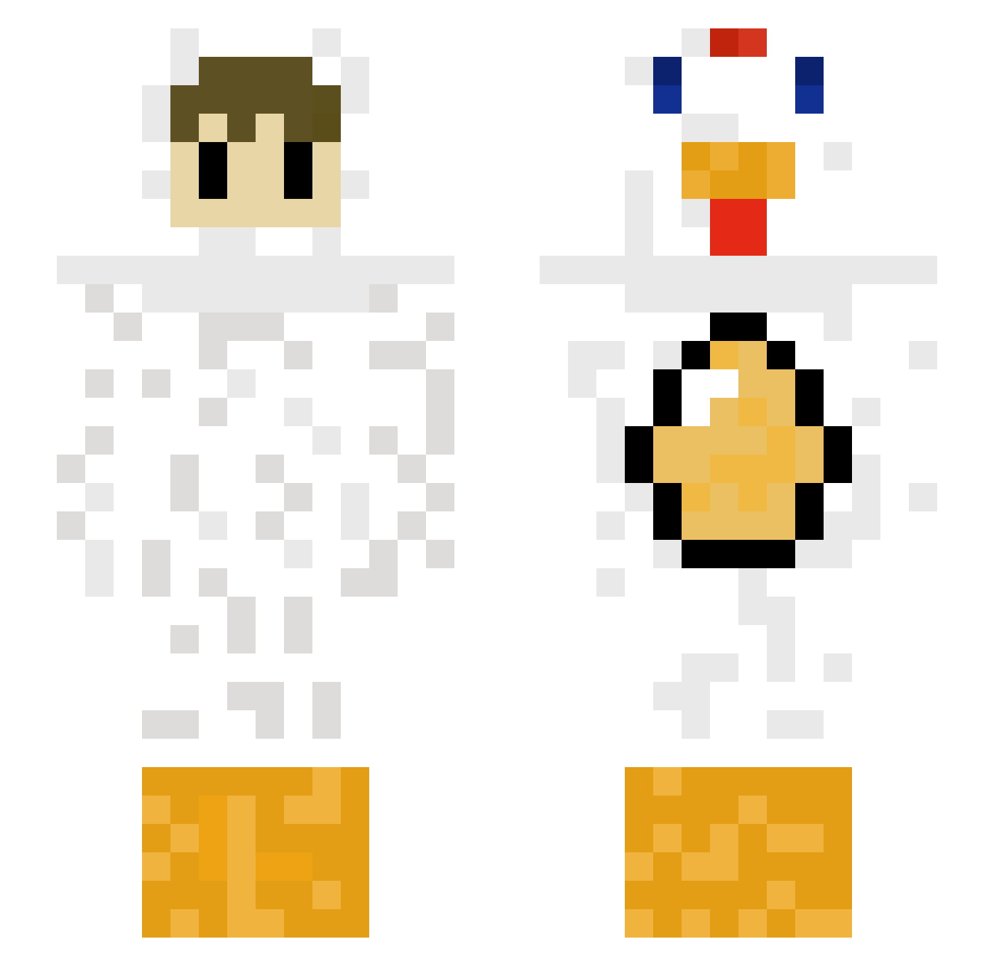 EggKid Minecraft skin, front and back view