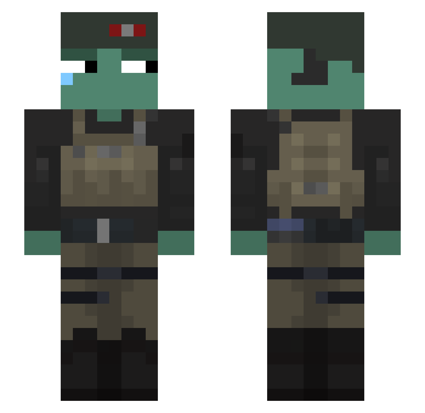 zTecca_ Minecraft skin, front and back view