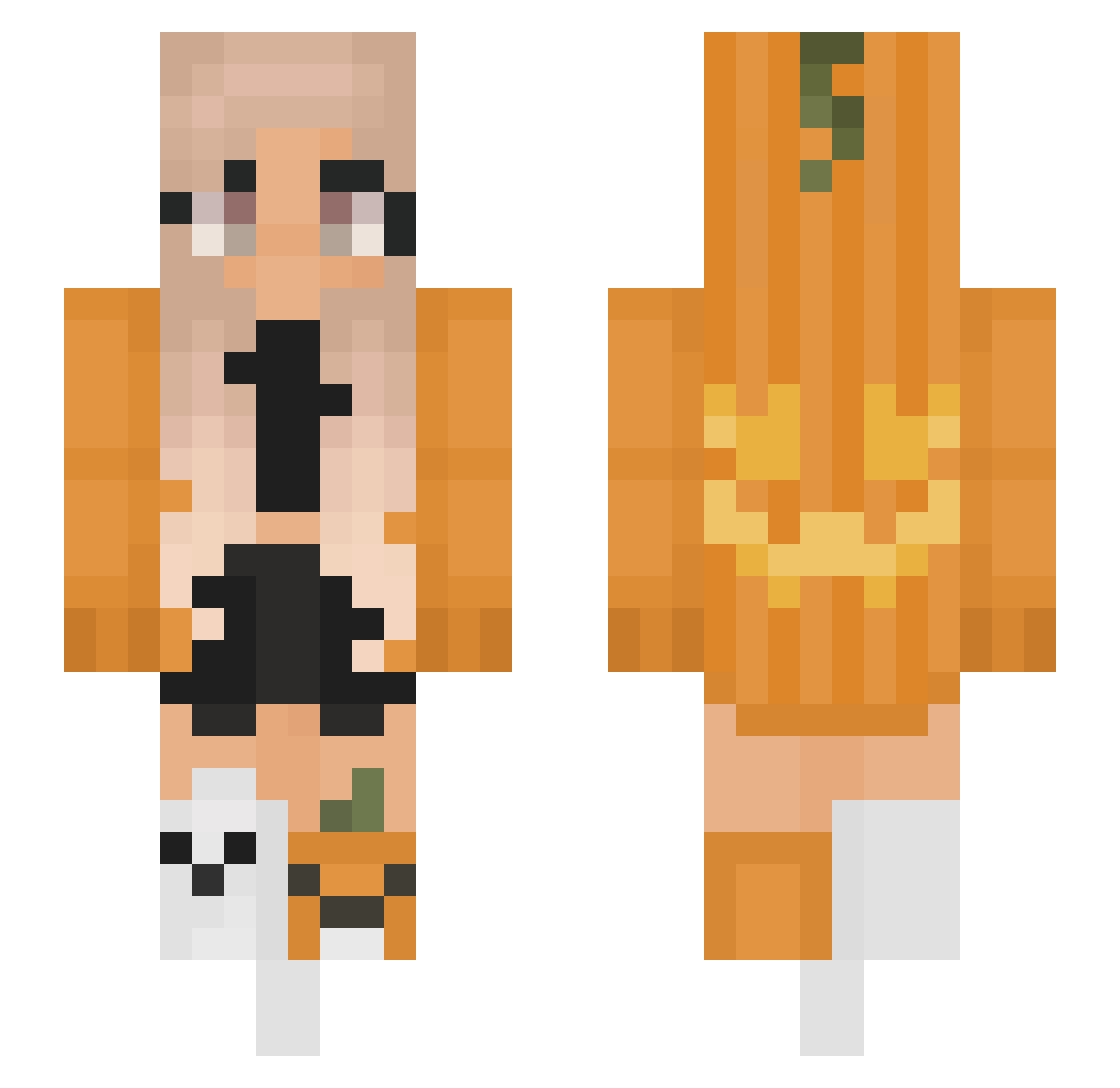 Wakanda Minecraft skin, front and back view