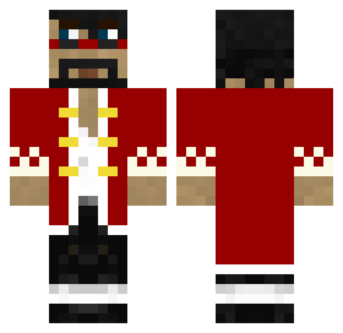 swaggybush Minecraft skin, front and back view