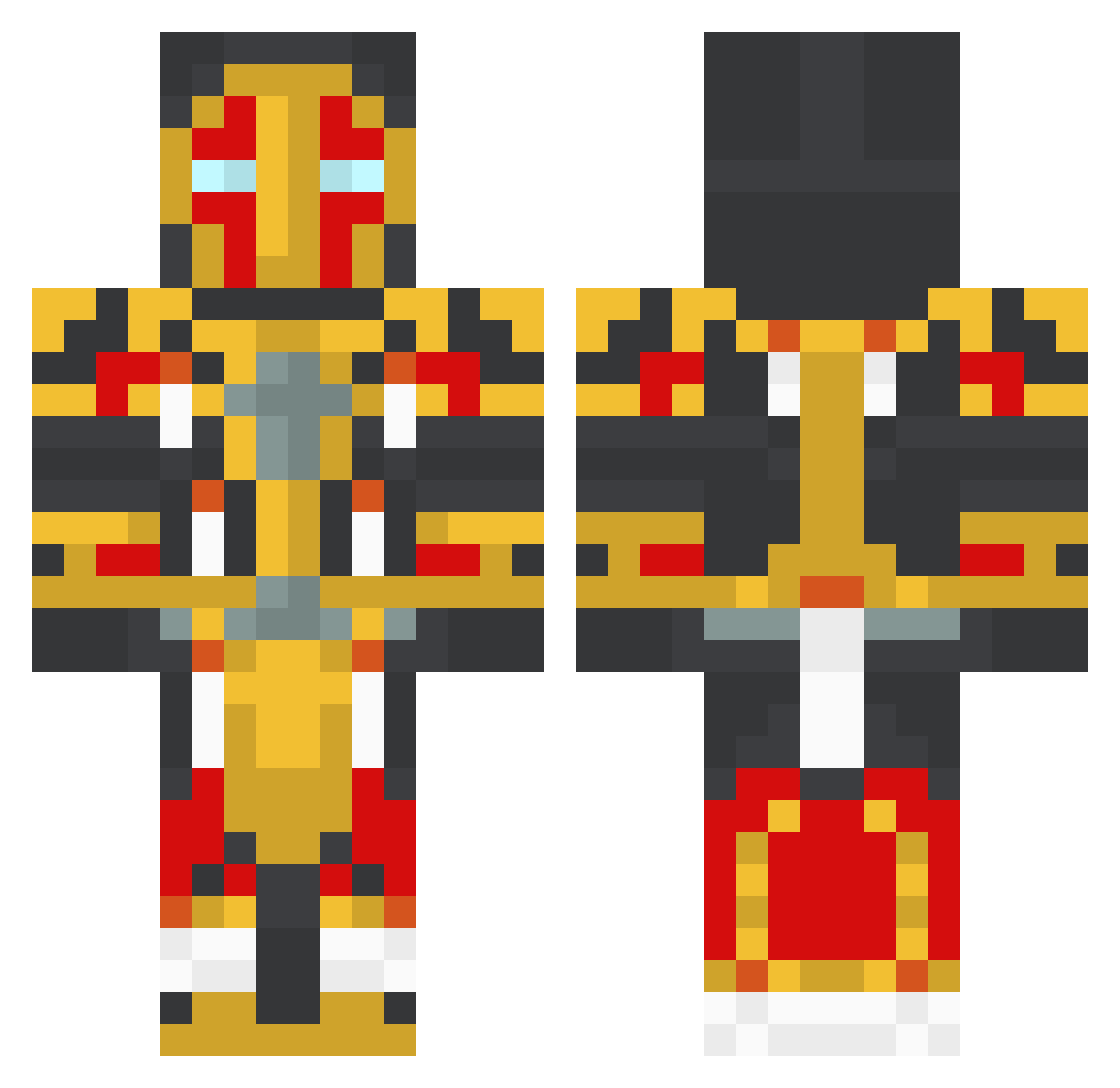 xesio Minecraft skin, front and back view