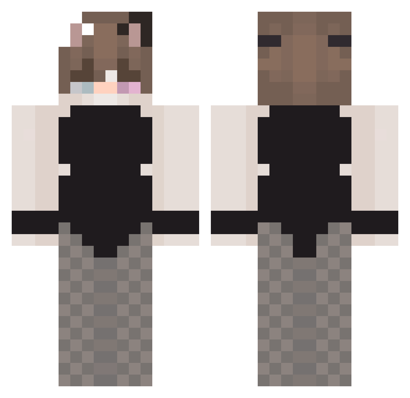 UNDOLIGHTS Minecraft skin, front and back view