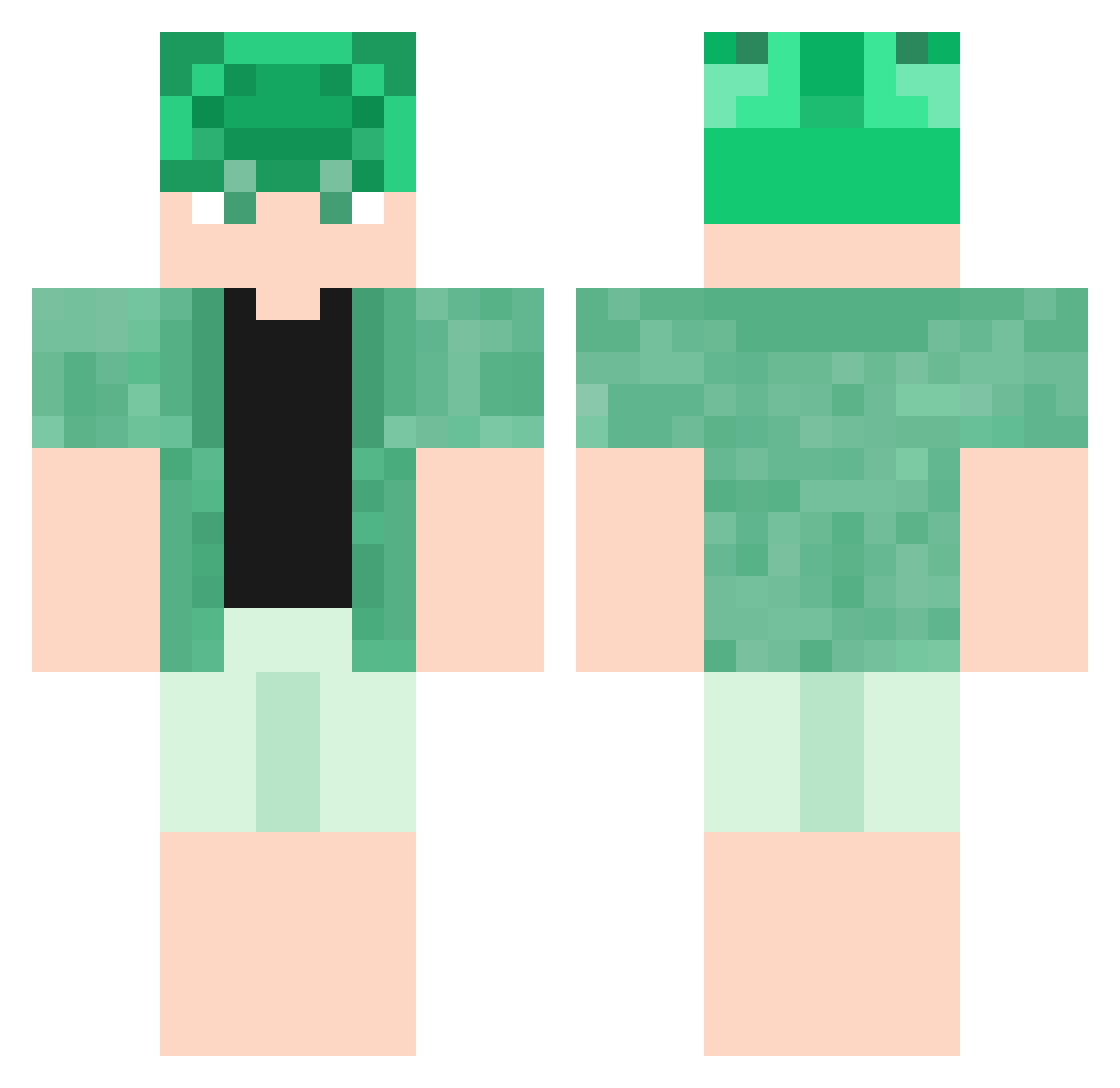 True_PureLuck Minecraft skin, front and back view