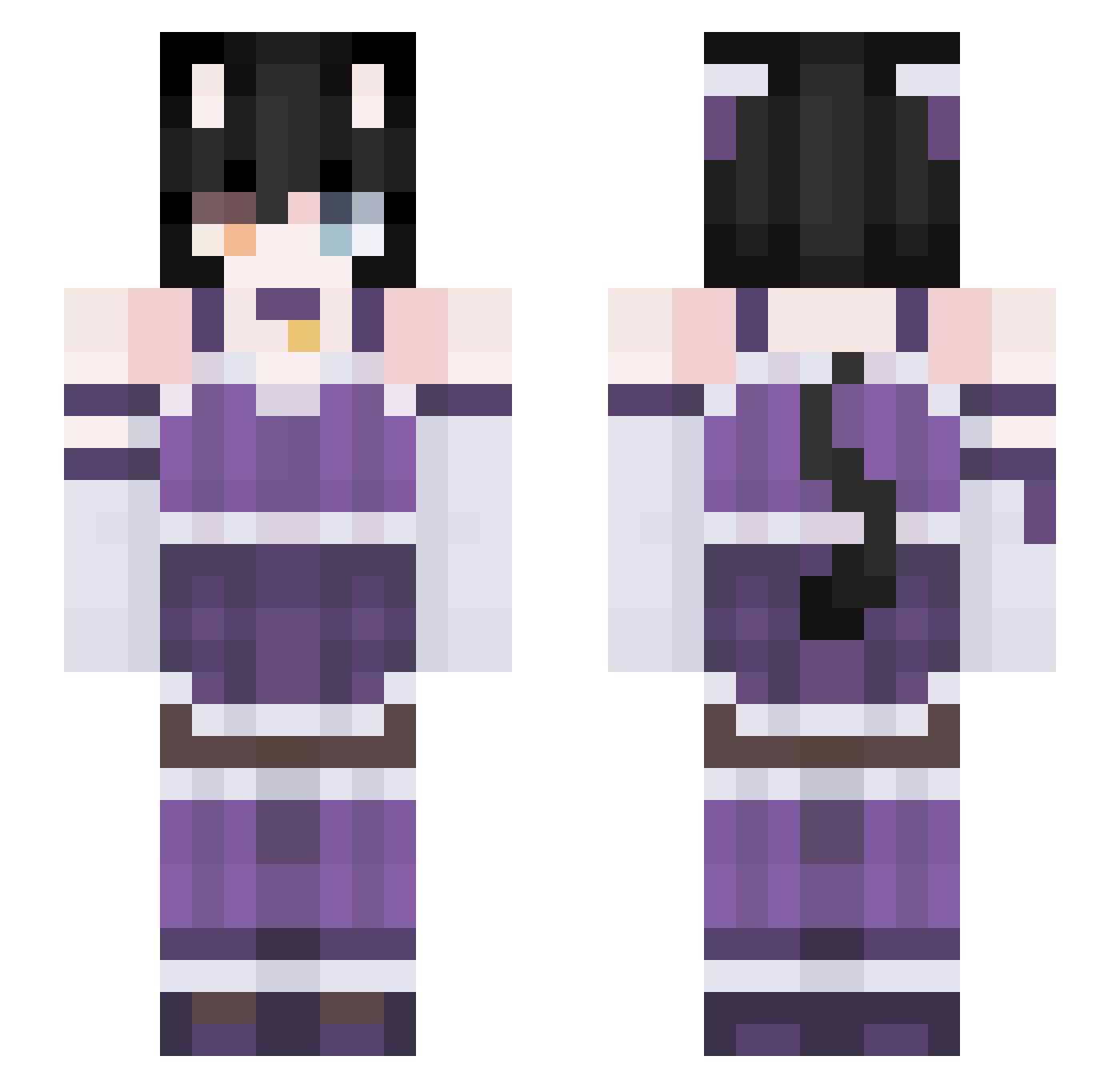 overtonight Minecraft skin, front and back view