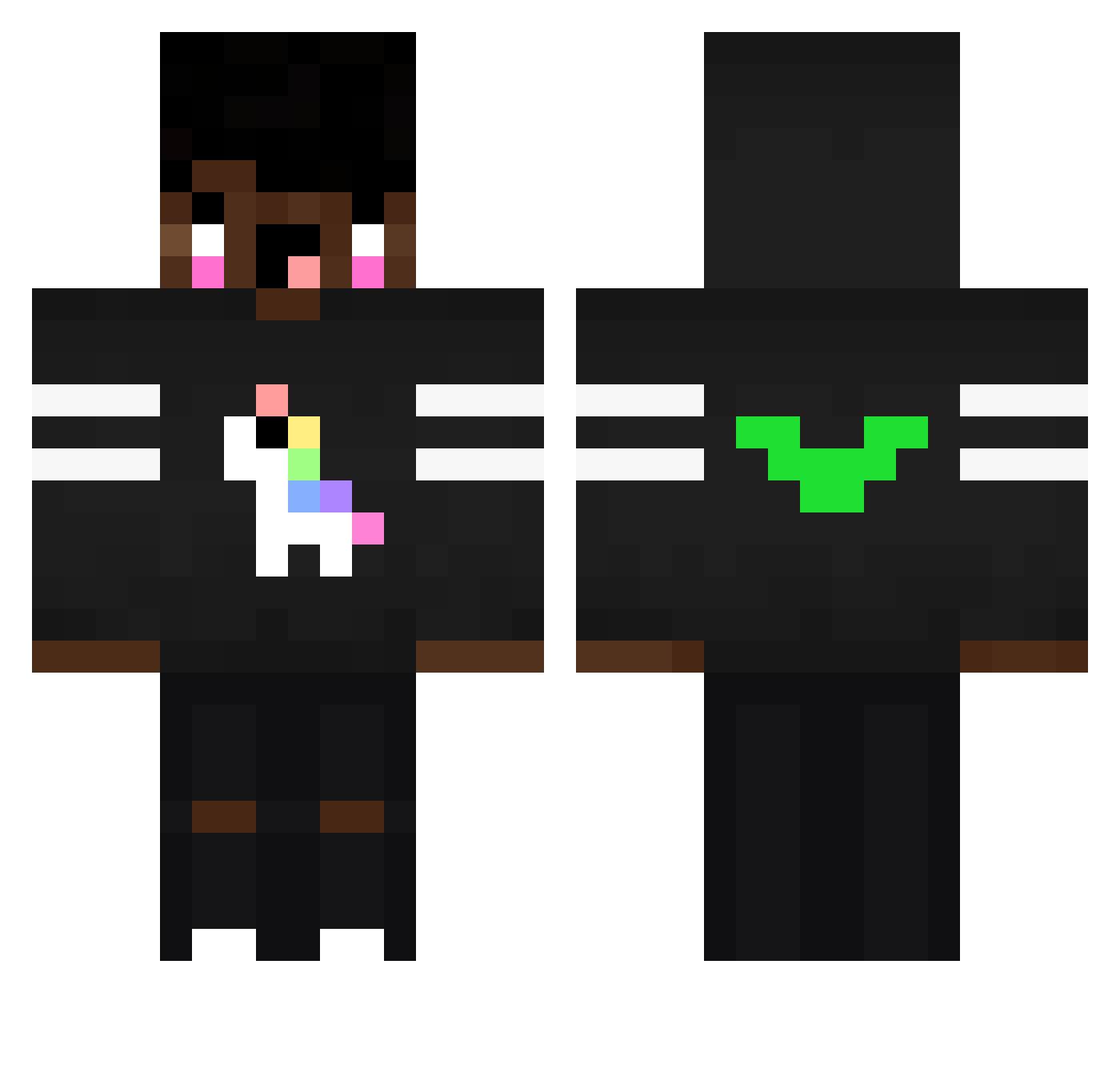 SmookyPvP Minecraft skin, front and back view