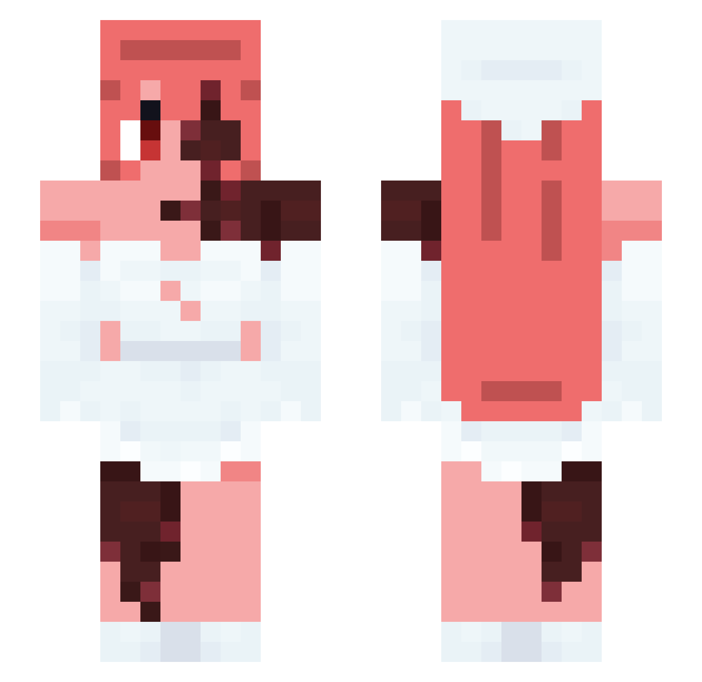 Exotizzo Minecraft skin, front and back view